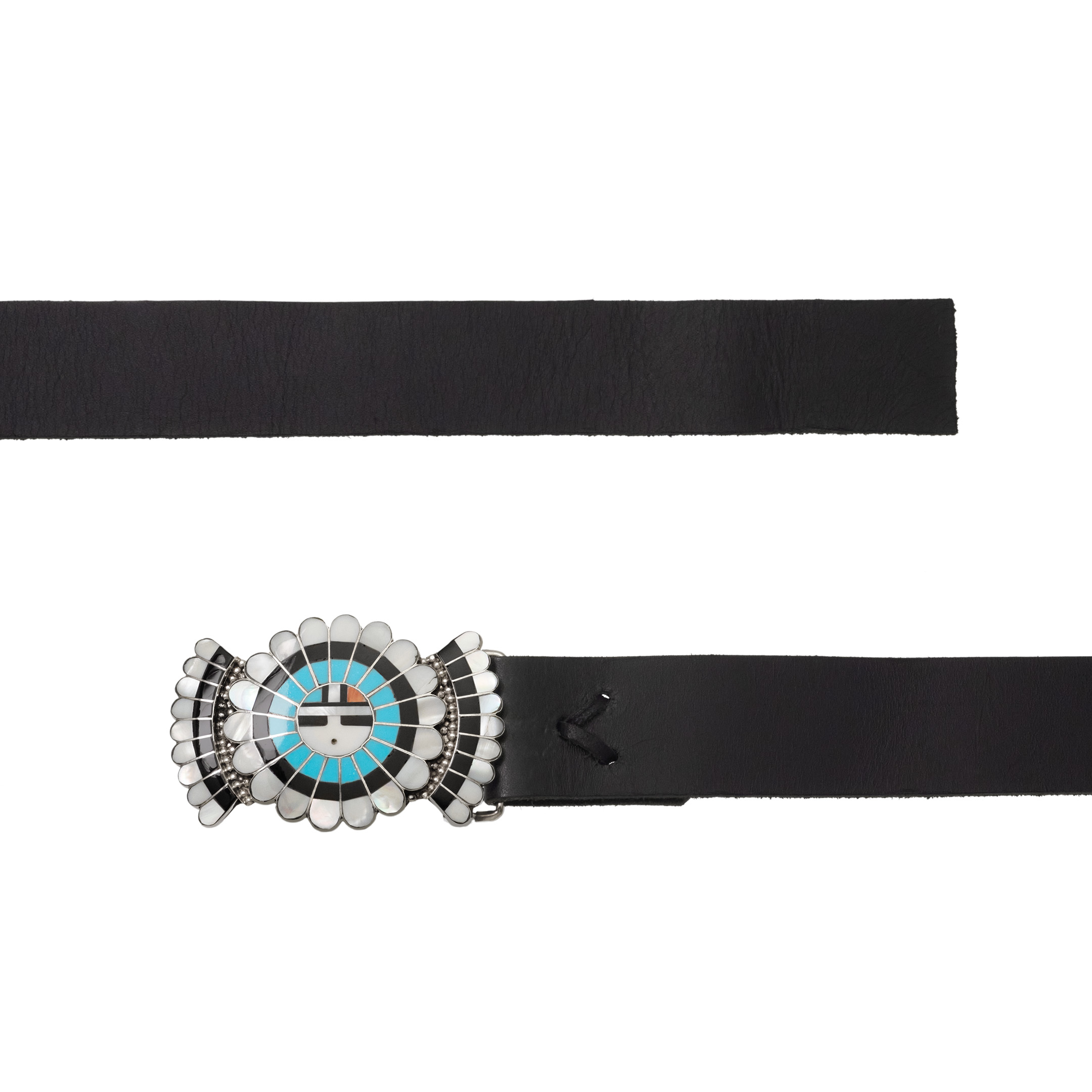 Inlay and silver Sunface belt buckle BK104 - Harpo Paris