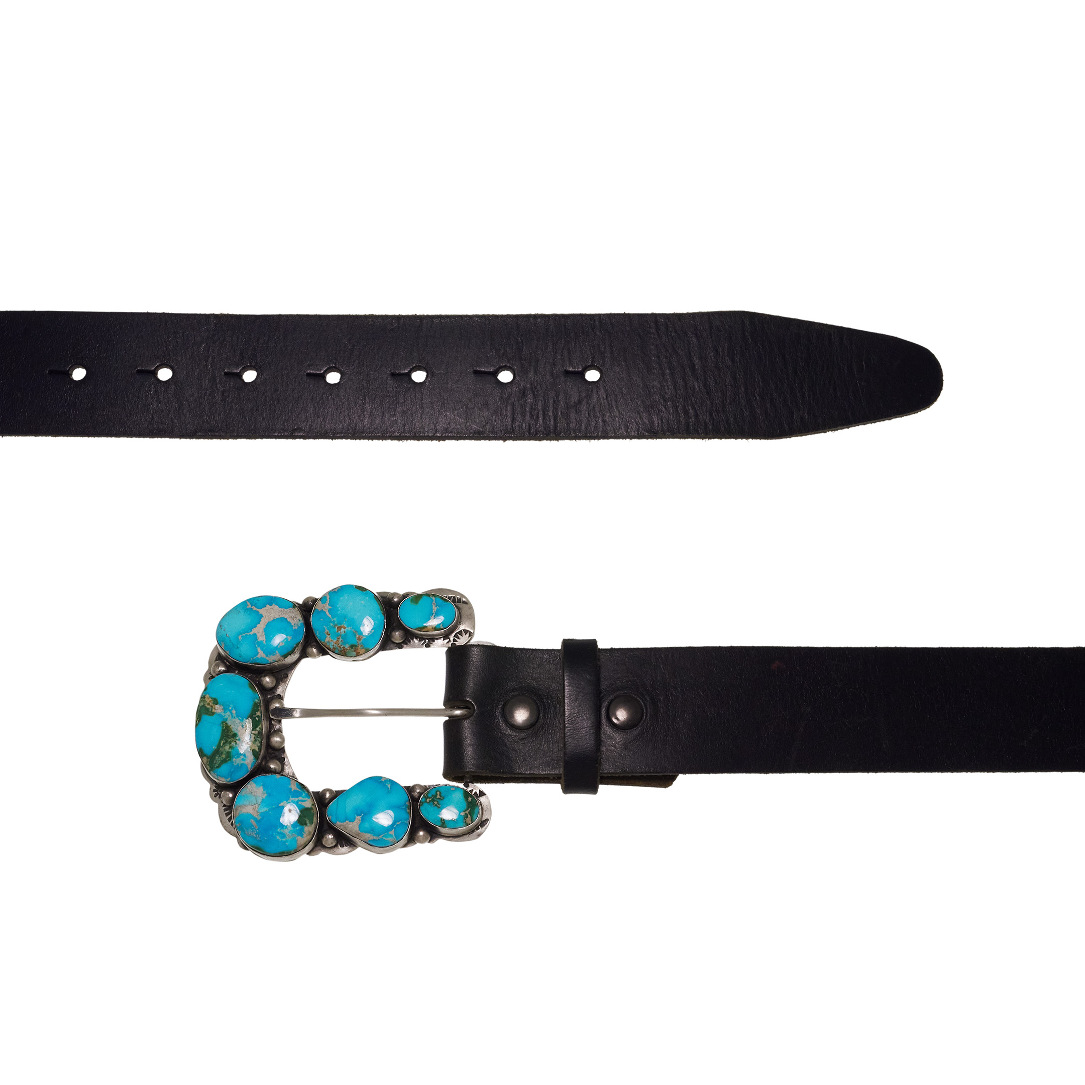 Boucle ceinture turquoise et argent BK101 - Harpo Paris