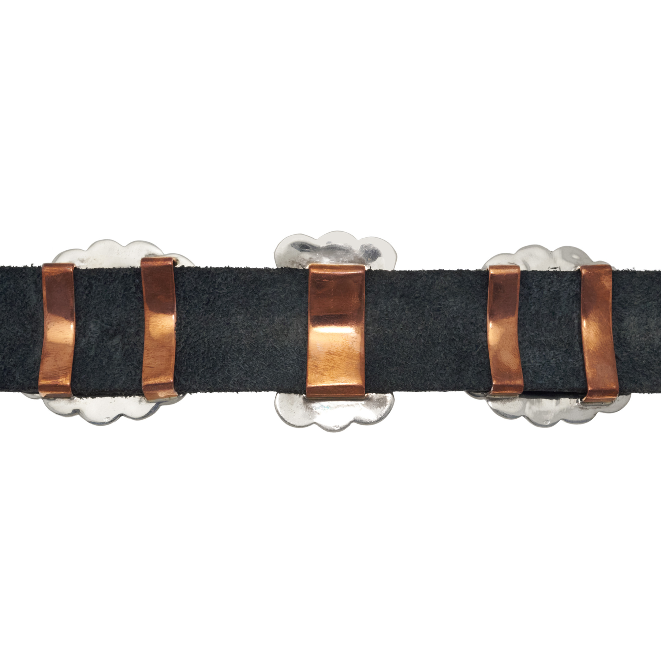 Turquoise, silver, and leather concho belt CC20 - Harpo Paris