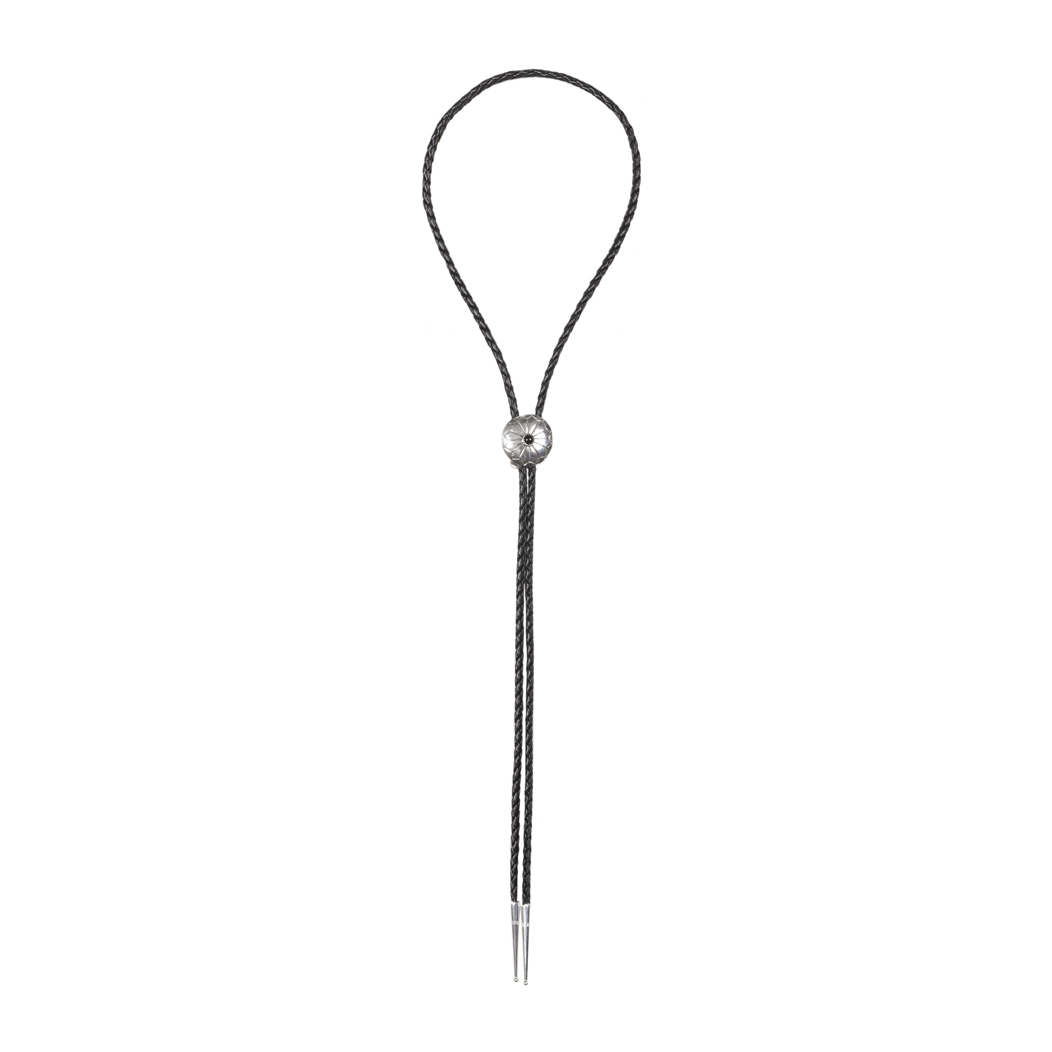 Onyx and silver bolo tie BT89 - Harpo Paris