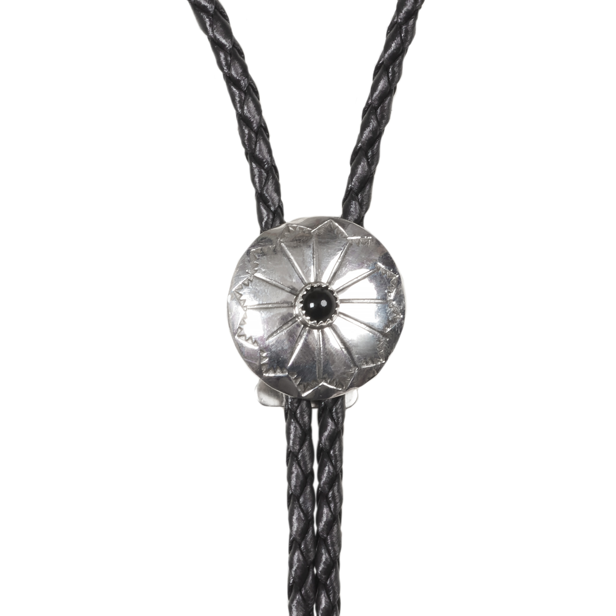 Bolo tie onyx et argent BT89 - Harpo Paris