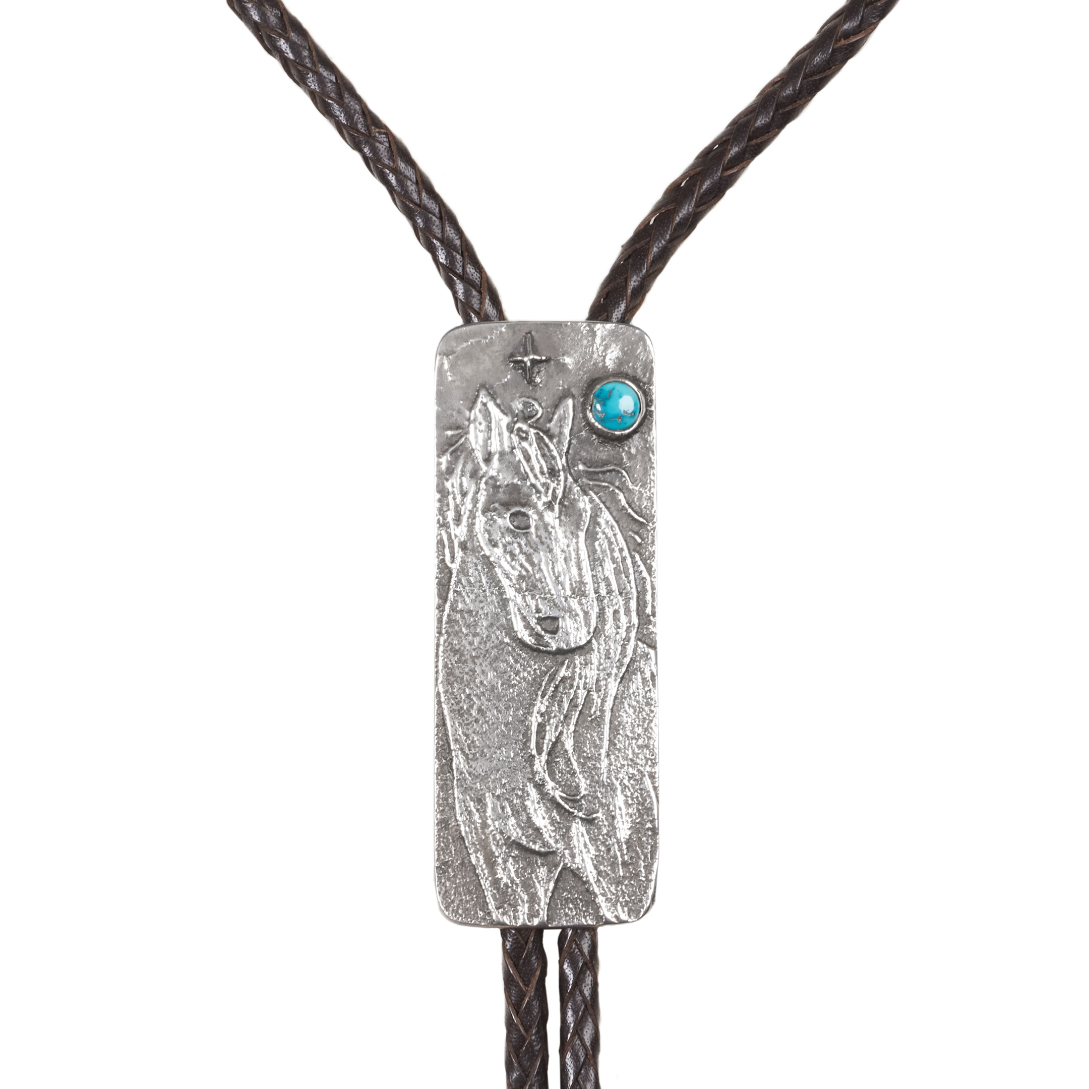 Bolo tie turquoise et argent BT91 - Harpo Paris