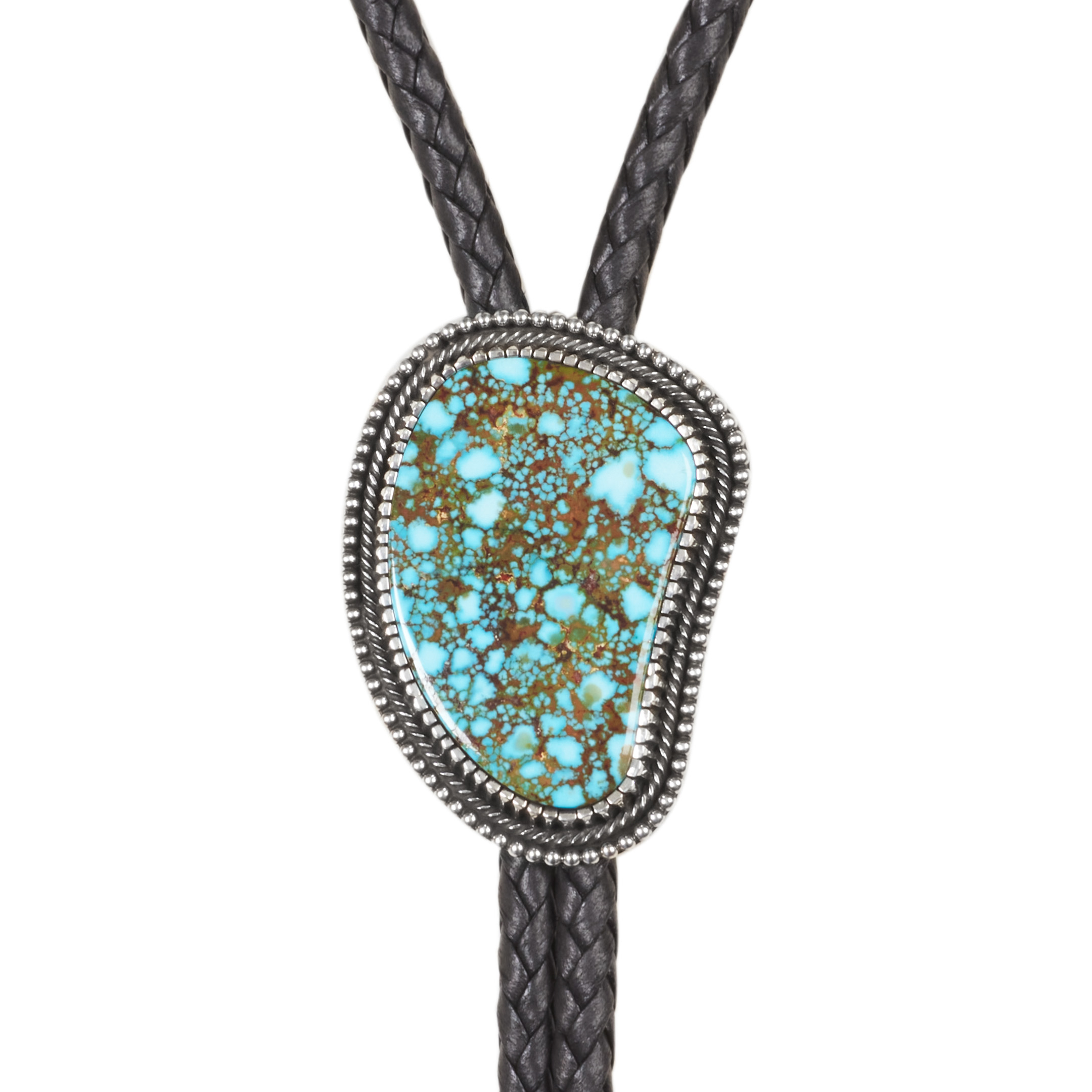 Bolo tie turquoise et argent BT94 - Harpo Paris