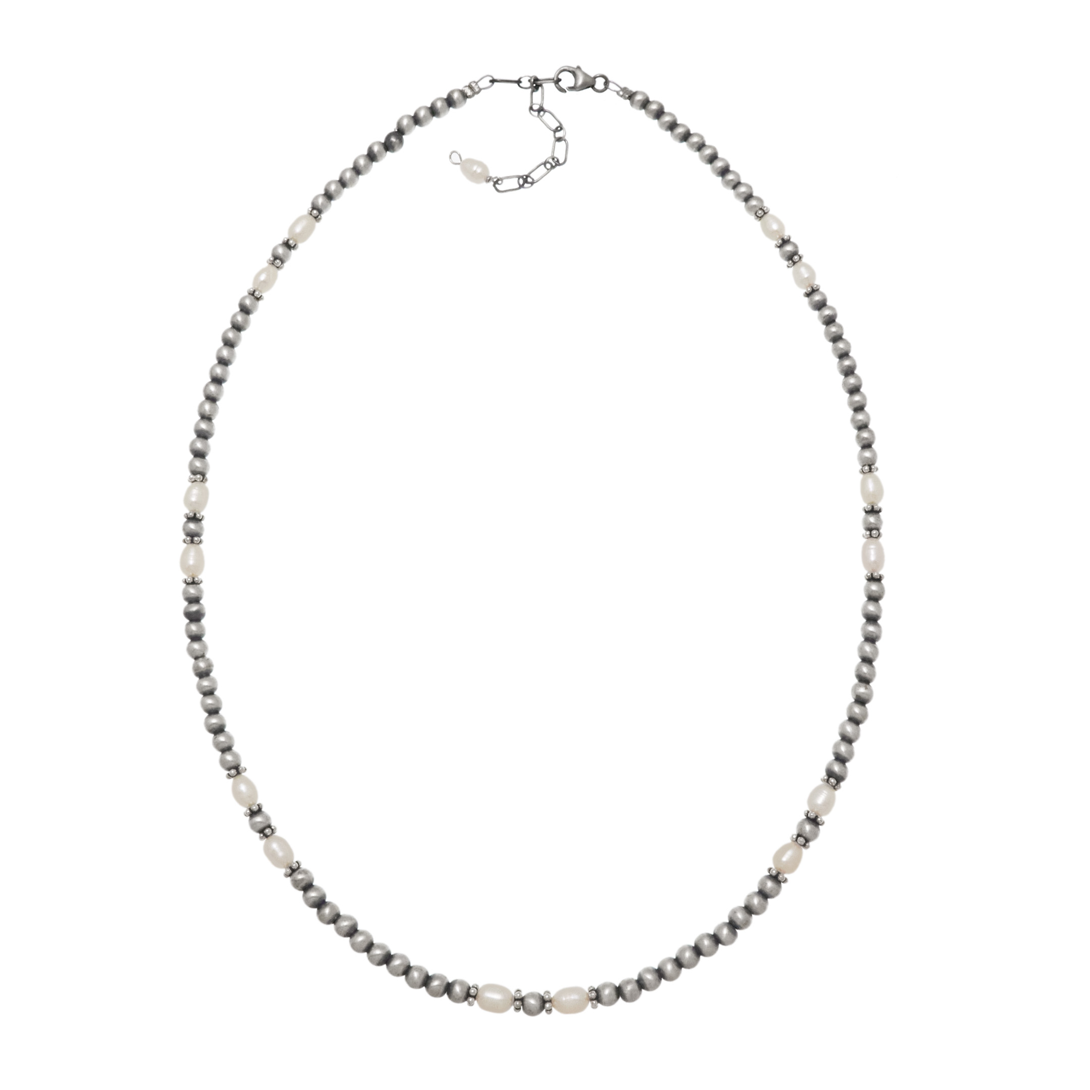 Collier perles biwa et argent CO282 - Harpo Paris