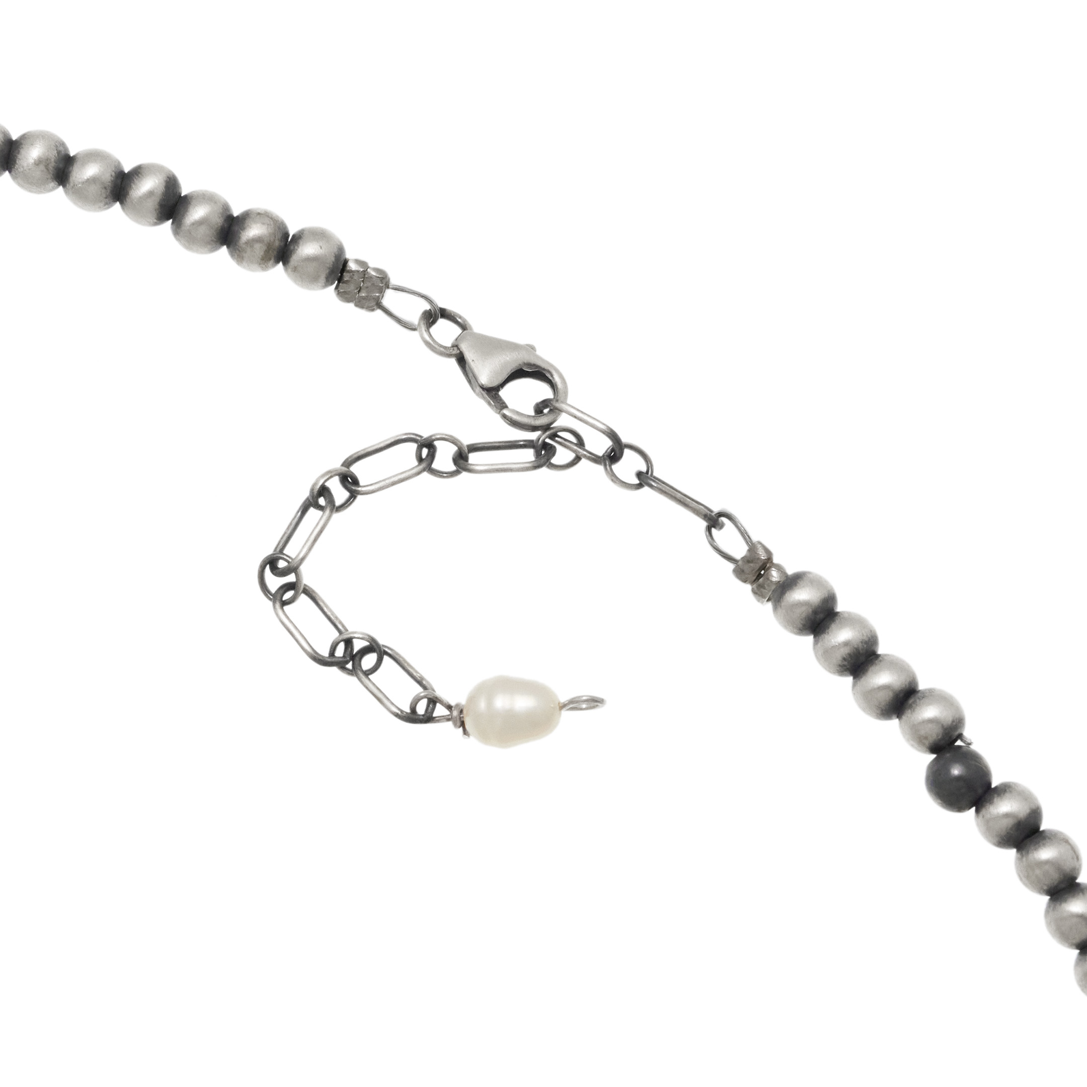 Collier perles biwa et argent CO282 - Harpo Paris