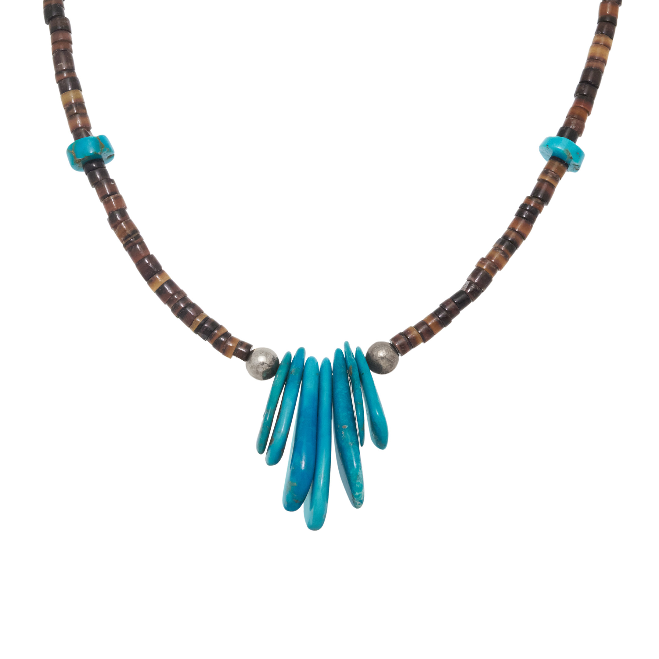 Shell and turquoise necklace CO283 - Harpo Paris