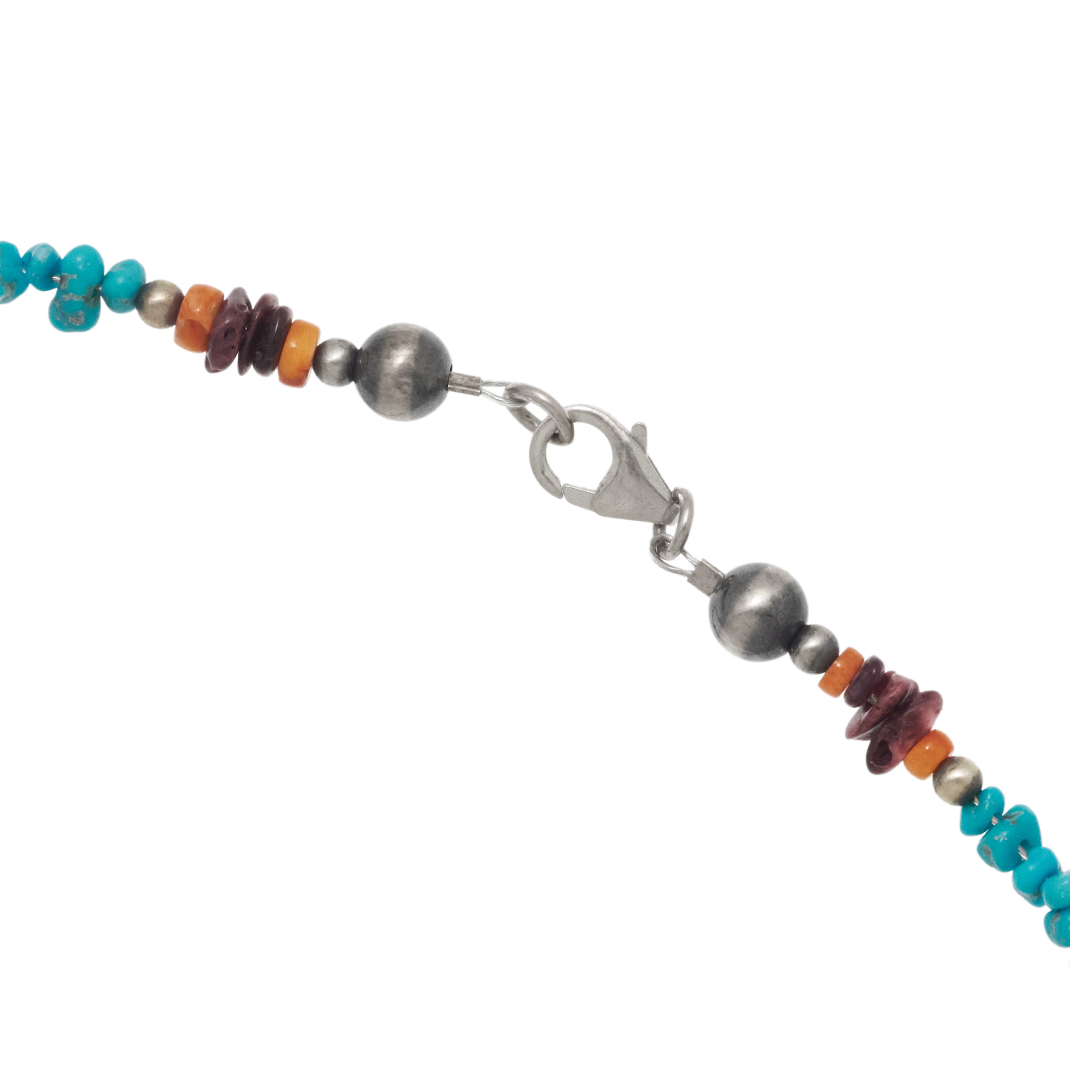 Turquoise and spondylus Beads necklace CO286 - Harpo Paris