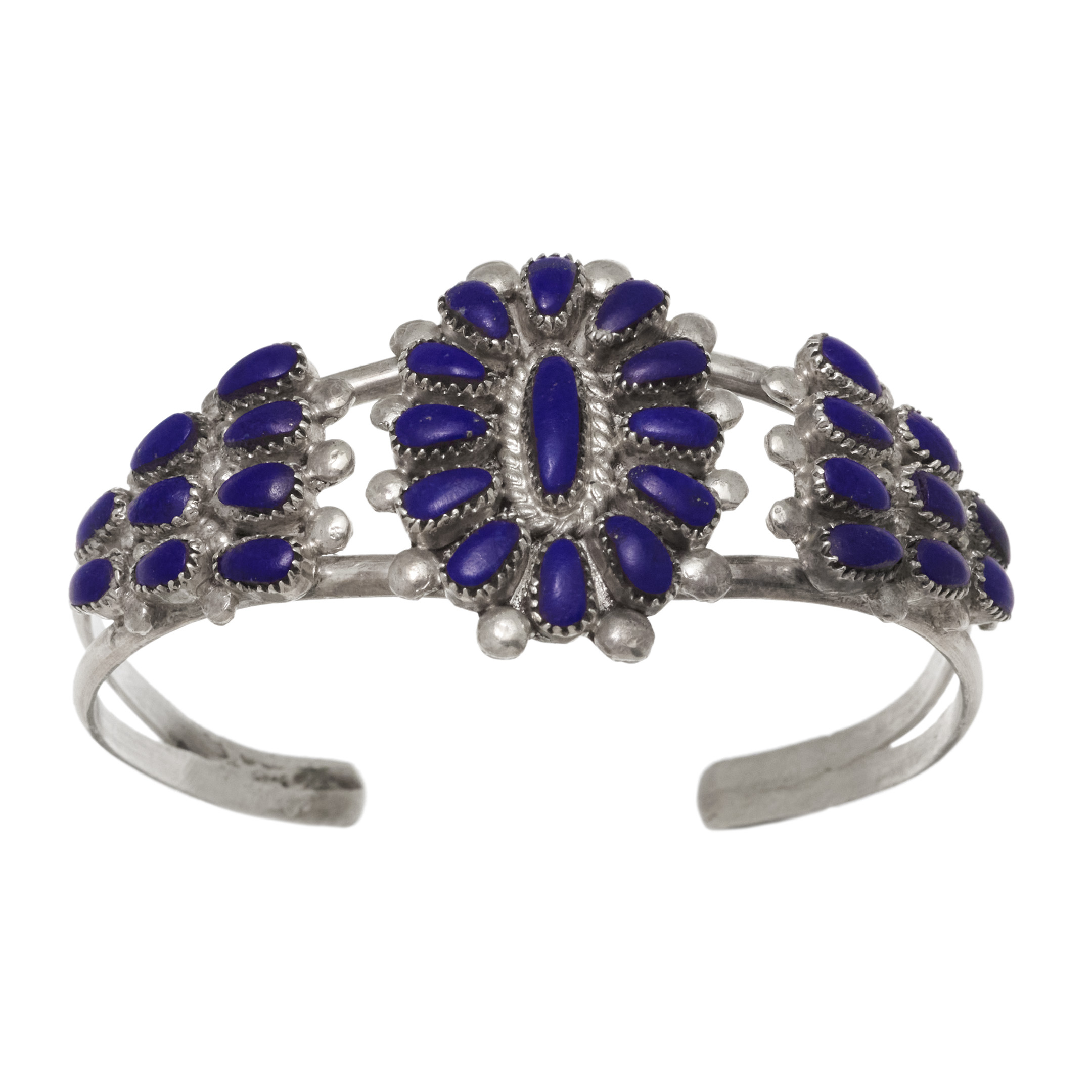Cactus Flower Lapis lazuli and silver bracelet BR1024 - Harpo Paris