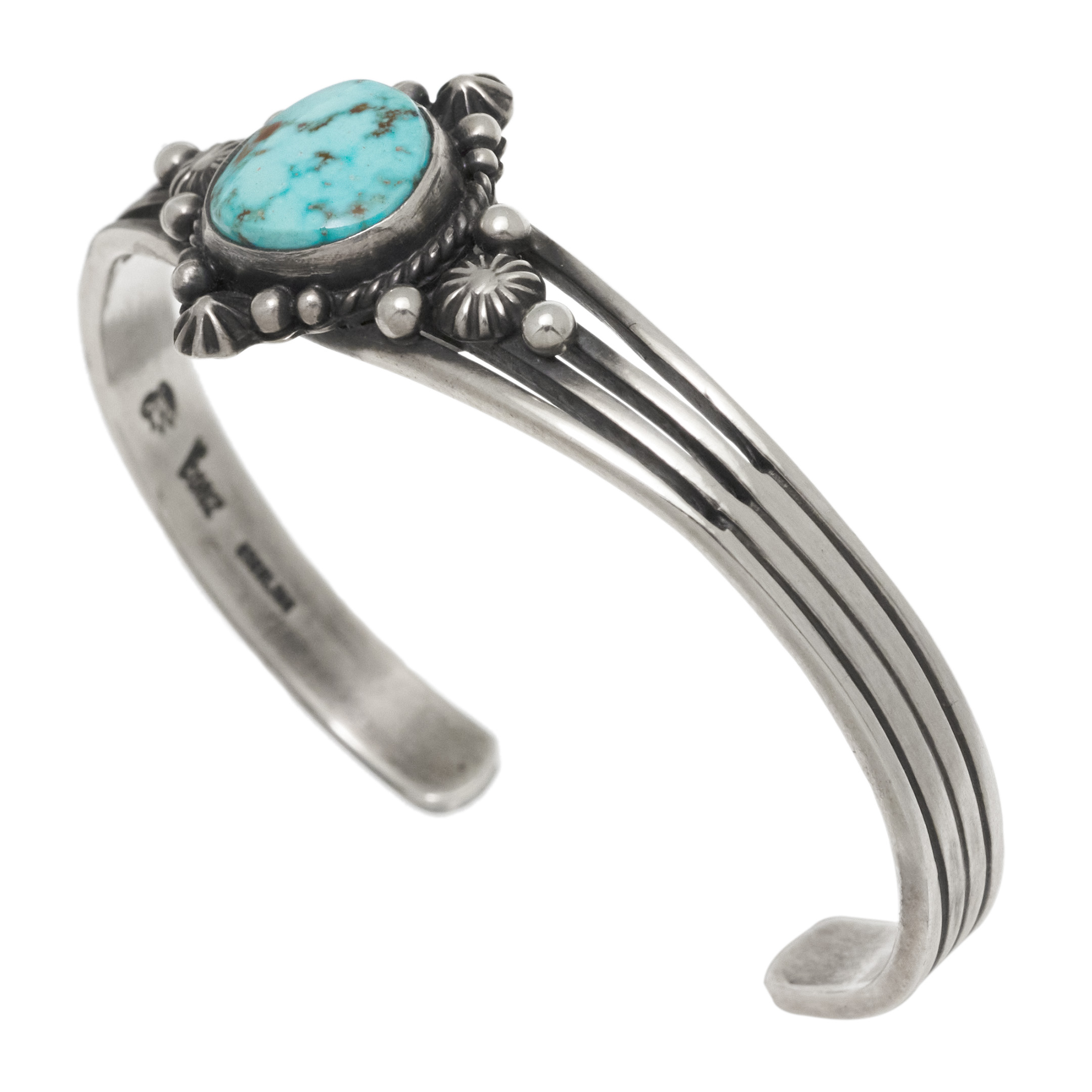 Turquoise and silver Bracelet BR1031 - Harpo Paris
