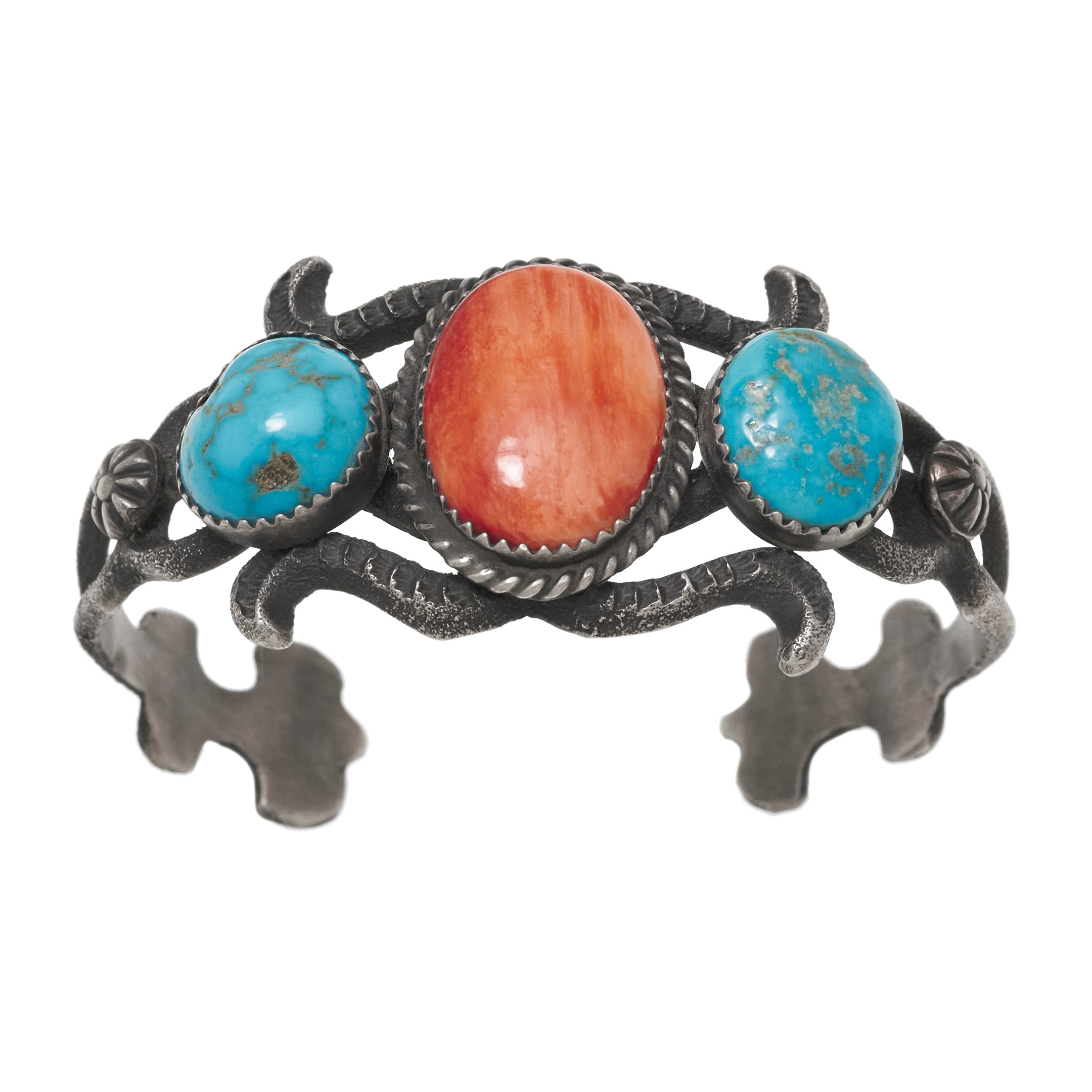 Turquoise and silver bracelet BR1032 - Harpo Paris