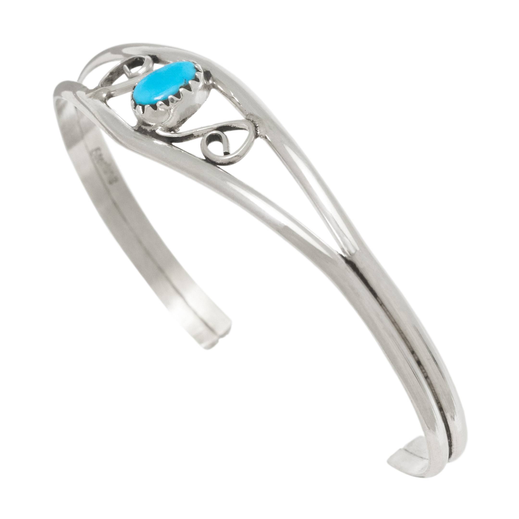 Turquoise and silver bracelet BR1033 - Harpo Paris