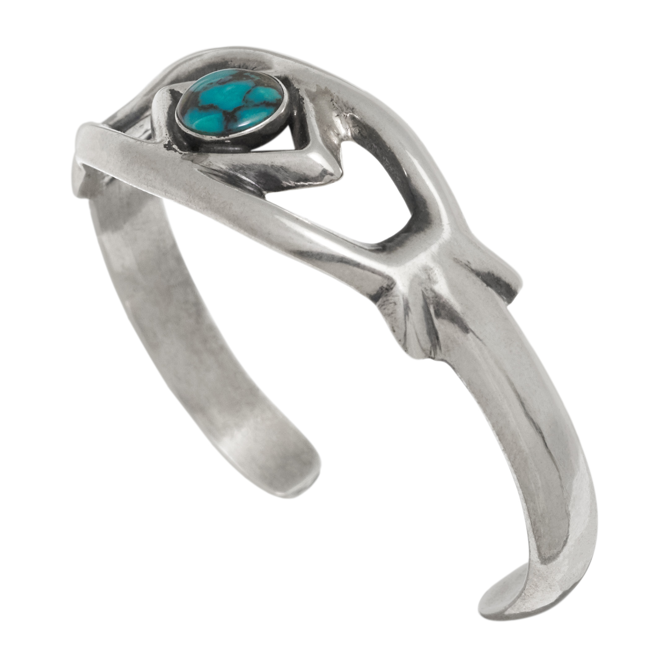 Turquoise and silver bracelet BR1036 - Harpo Paris
