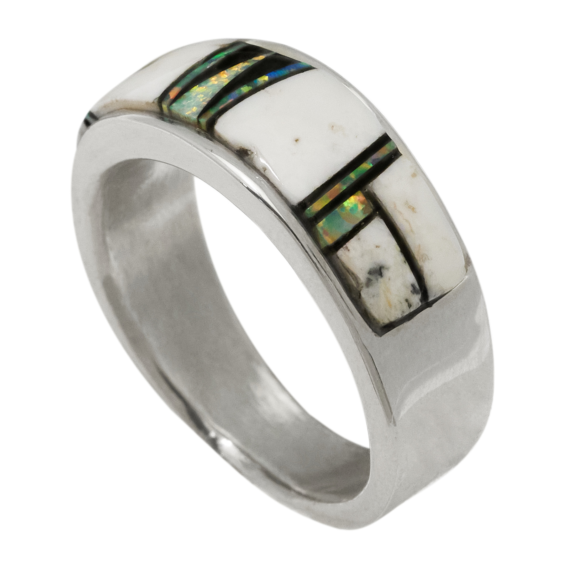 Inlay and silver ring BA1830 - Harpo Paris