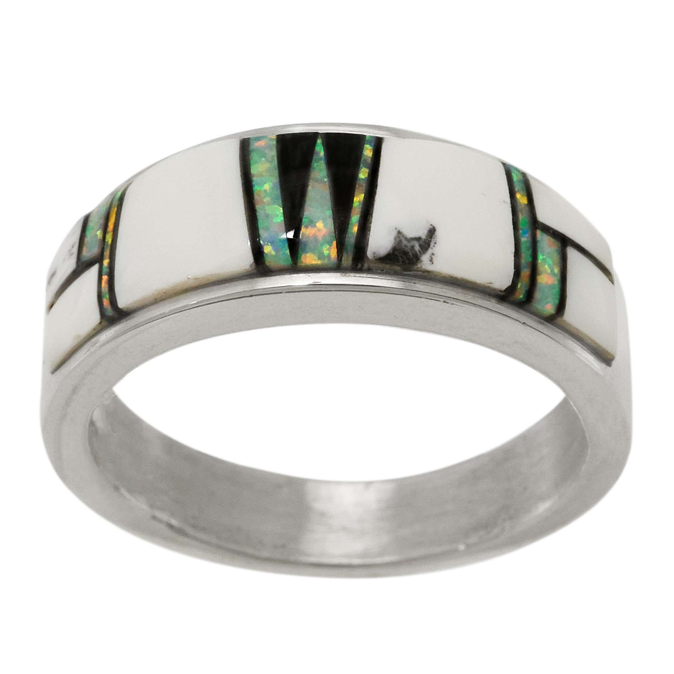 Inlay and silver ring BA1829 - Harpo Paris