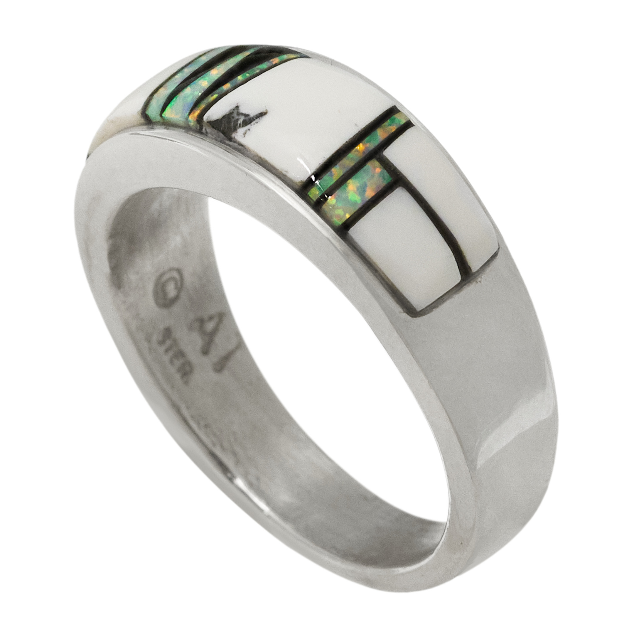 Inlay and silver ring BA1829 - Harpo Paris