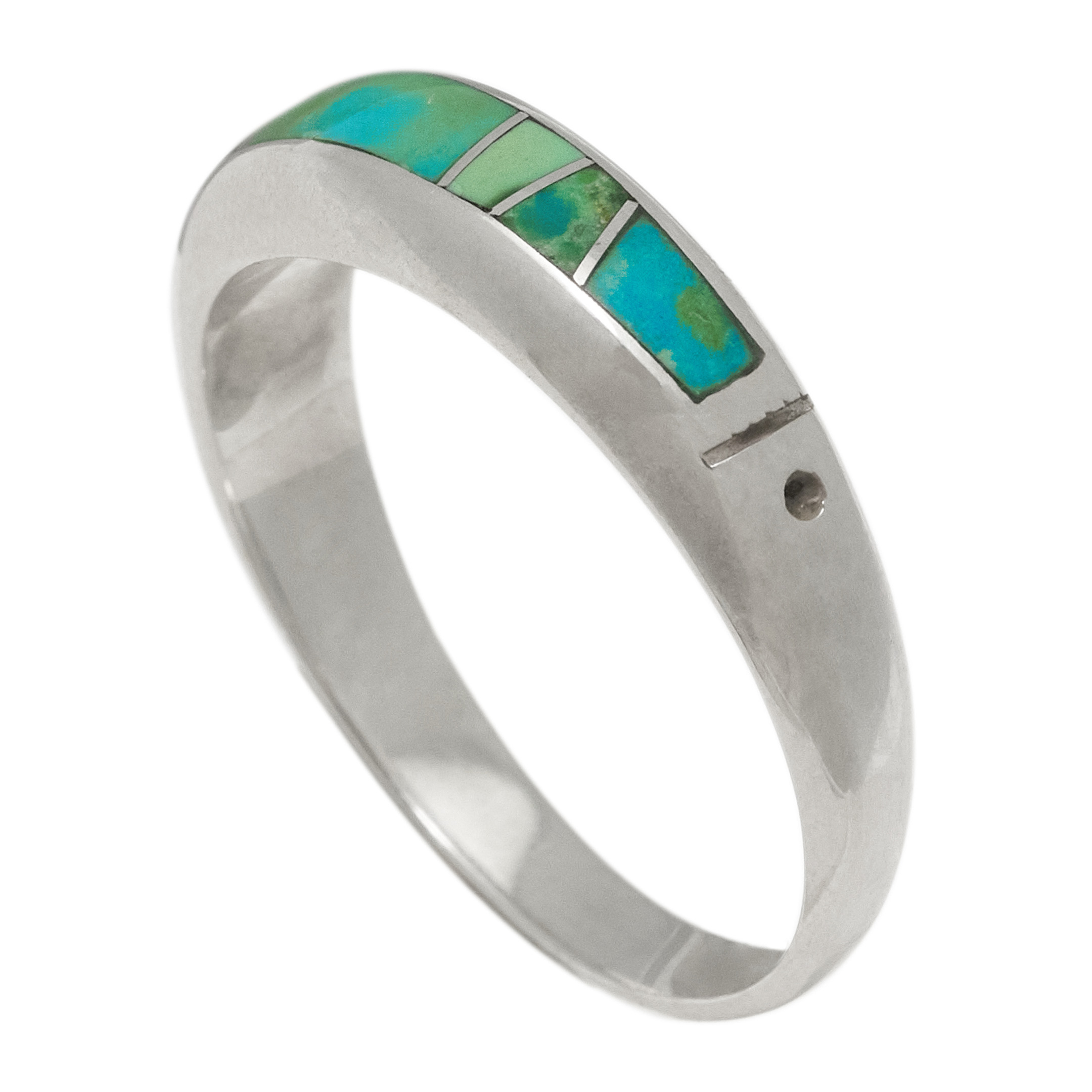 Turquoise inlay and silver BA1832 - Harpo Paris