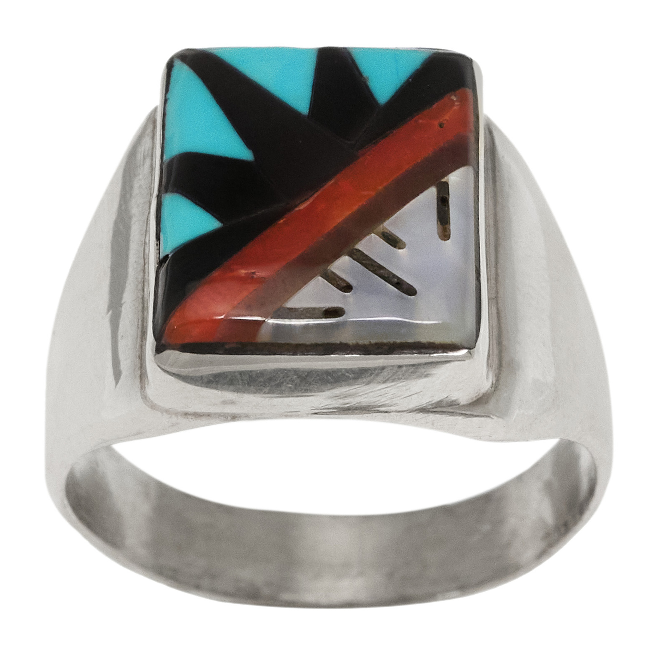 Inlay and silver ring BA1835 - Harpo Paris