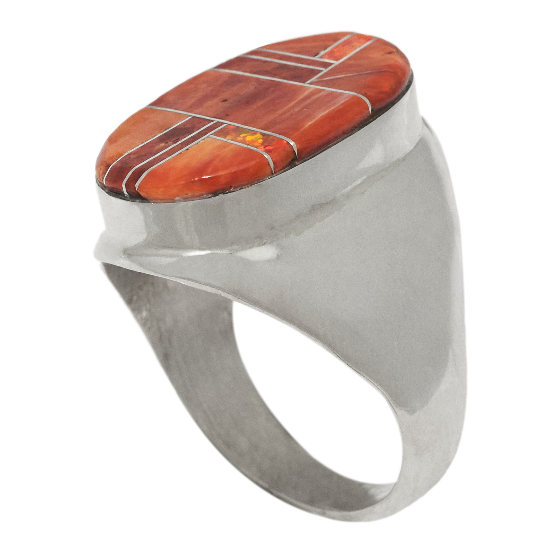 Navajo ring in inlaid and silver BA1712 - Harpo Paris