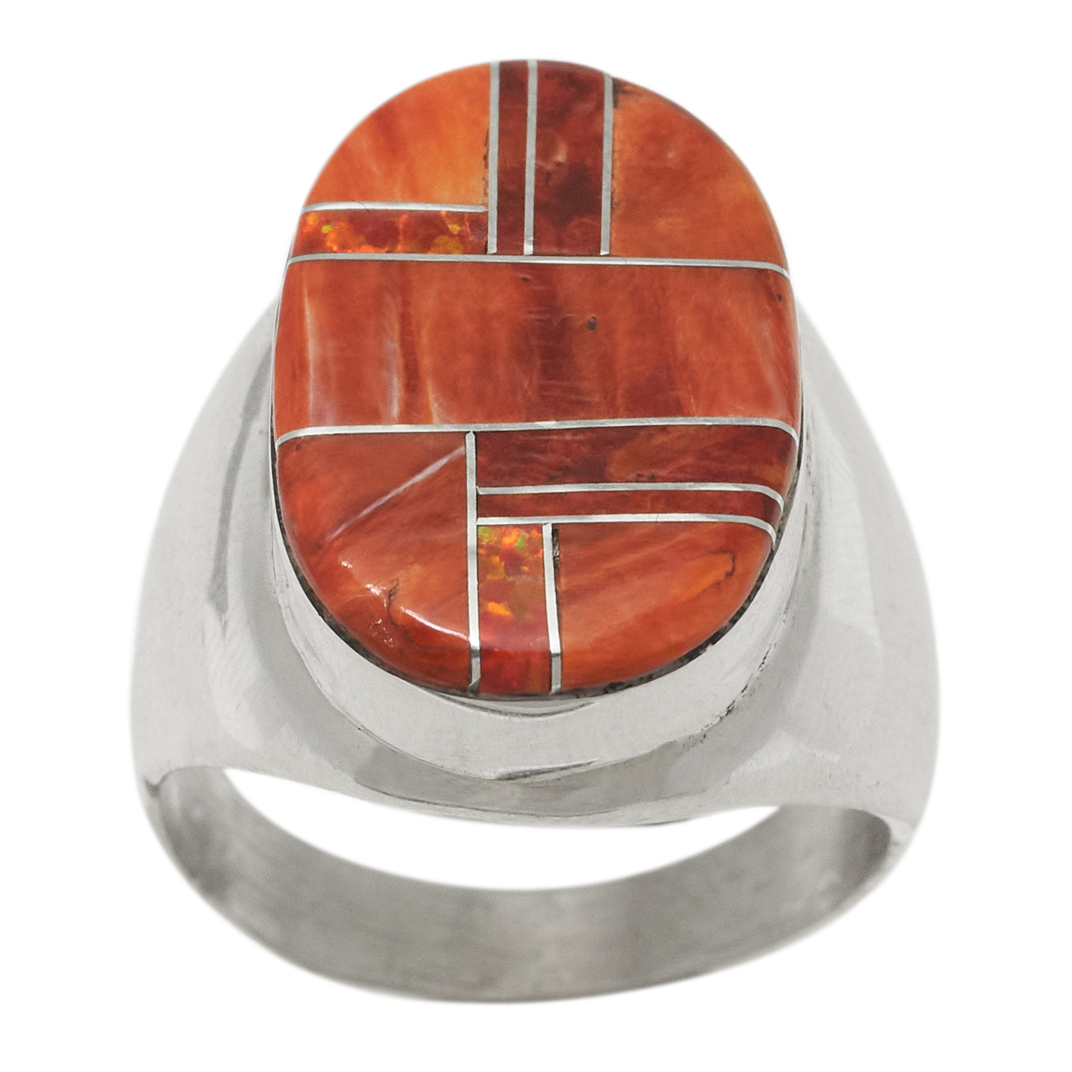 Navajo ring in inlaid and silver BA1712 - Harpo Paris