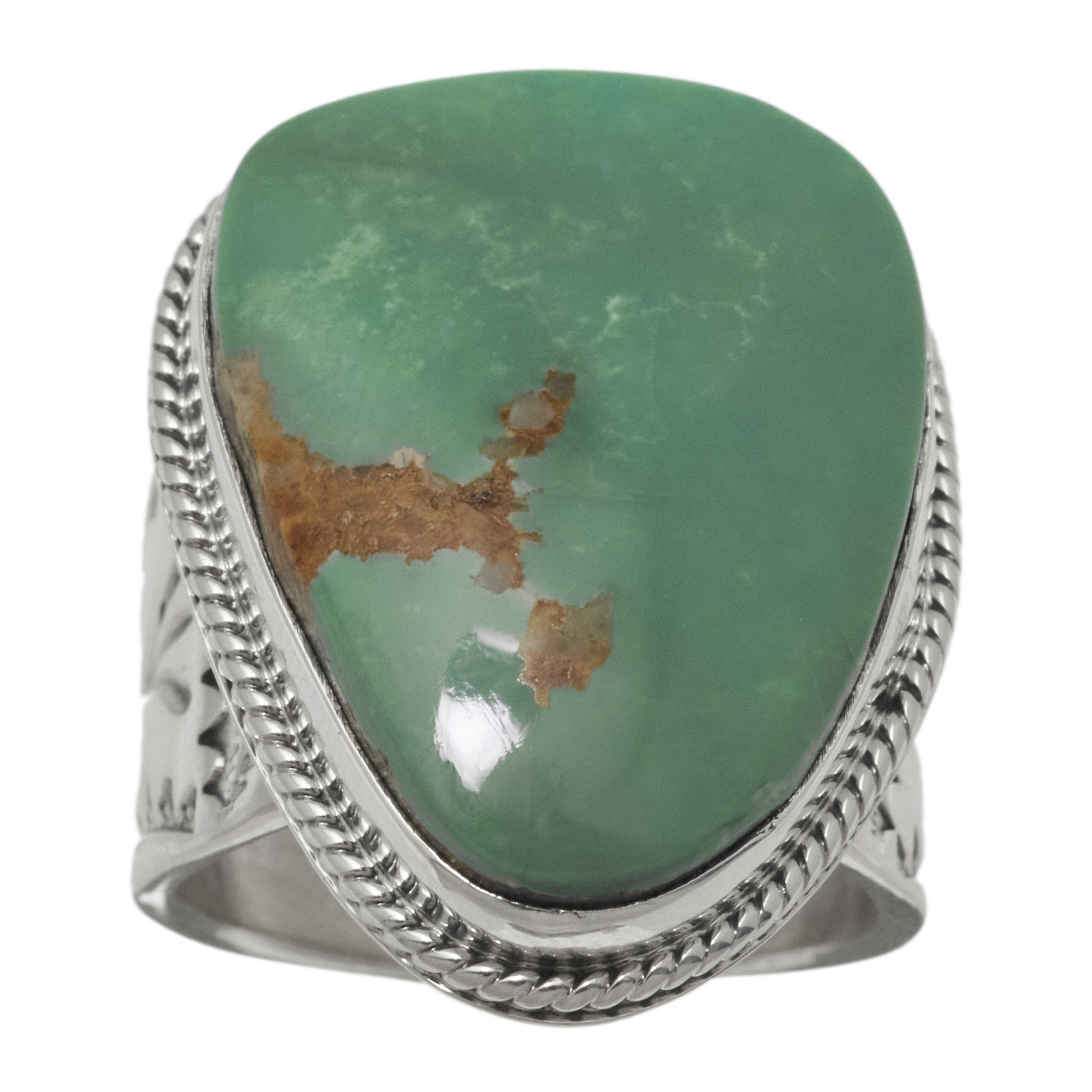 Turquoise and silver Navajo ring BA1838 - Harpo Paris