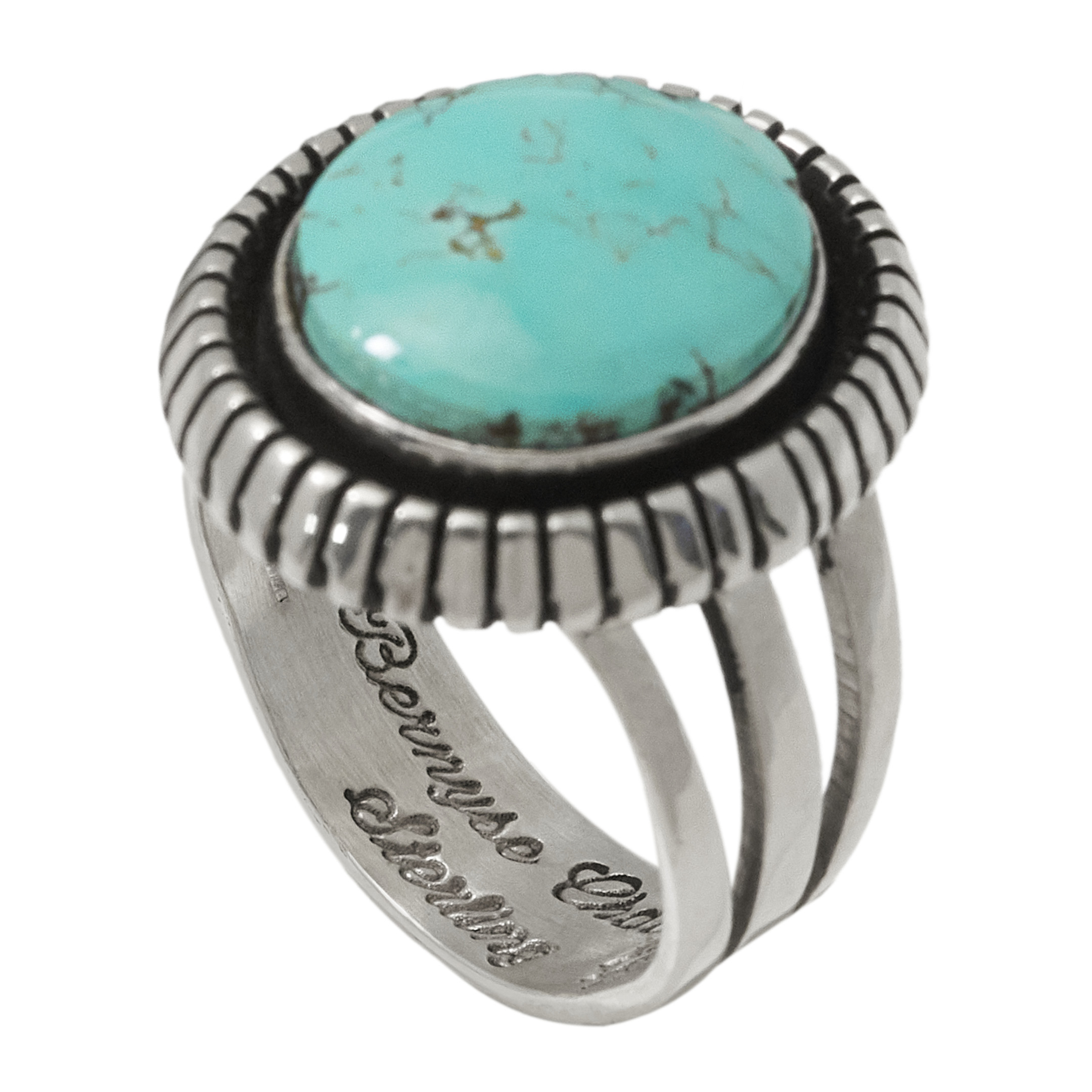 Turquoise and silver Navajo ring BA1840 - Harpo Paris