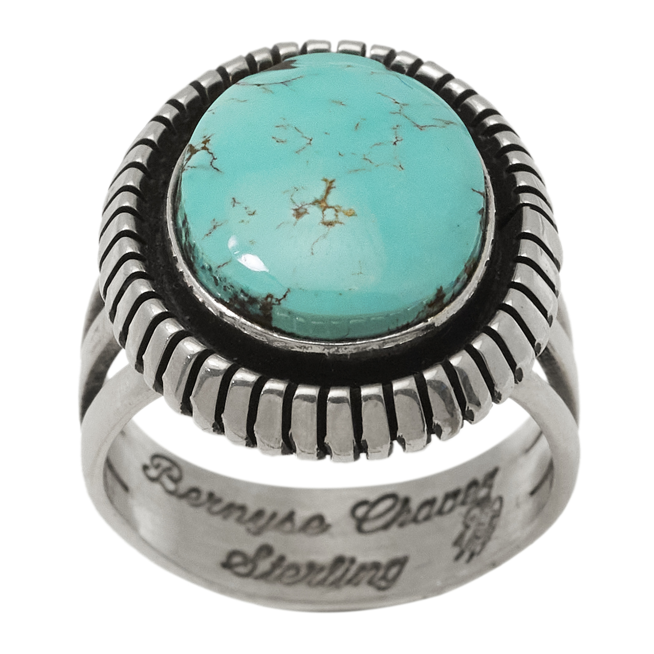 Turquoise and silver Navajo ring BA1840 - Harpo Paris