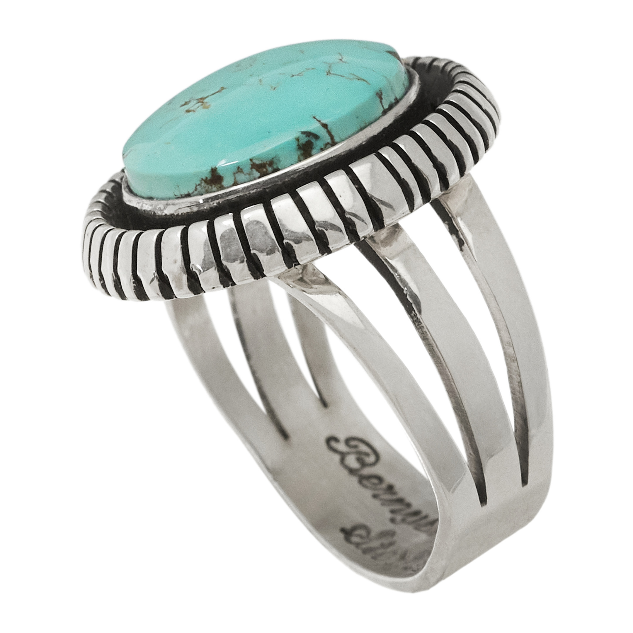 Turquoise and silver Navajo ring BA1840 - Harpo Paris