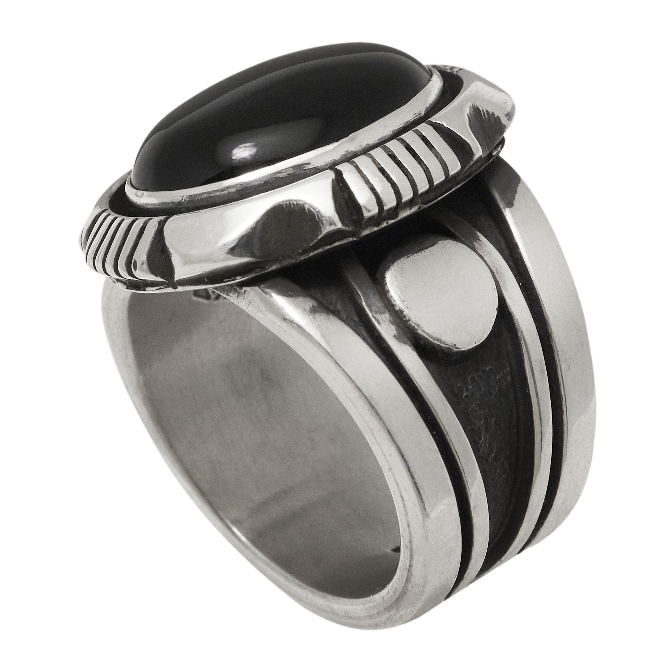 Onyx and silver ring BA1842- Harpo Paris