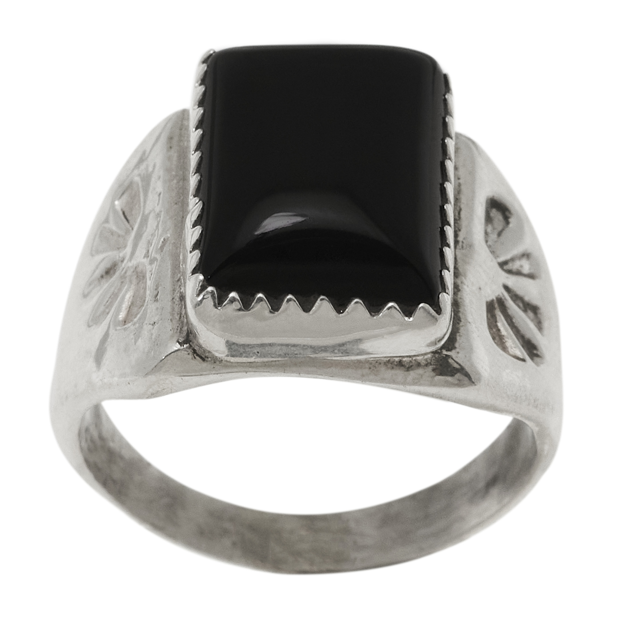 Onyx and silver ring BA1843 - Harpo Paris
