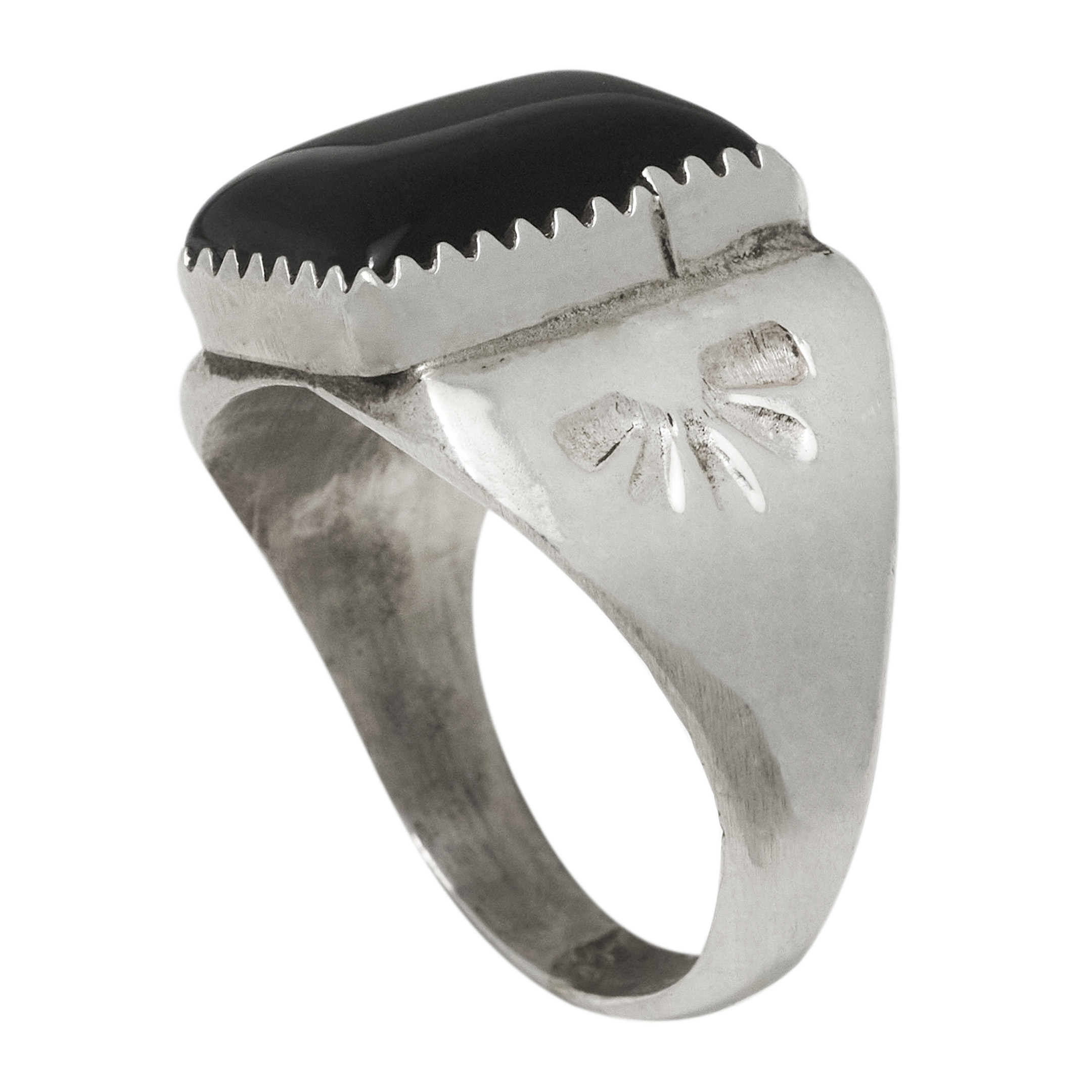 Onyx and silver ring BA1843 - Harpo Paris