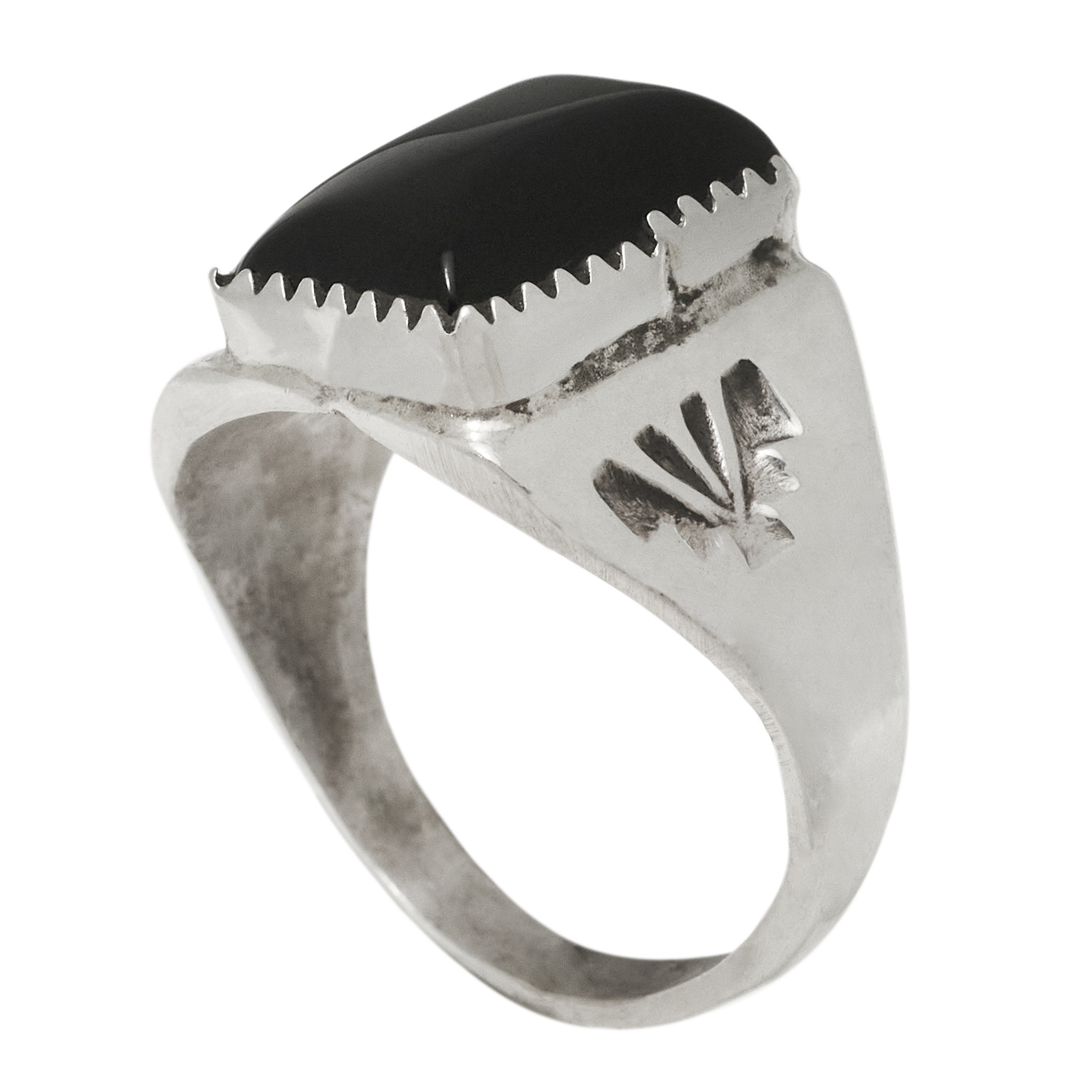 Onyx and silver ring BA1844 - Harpo Paris
