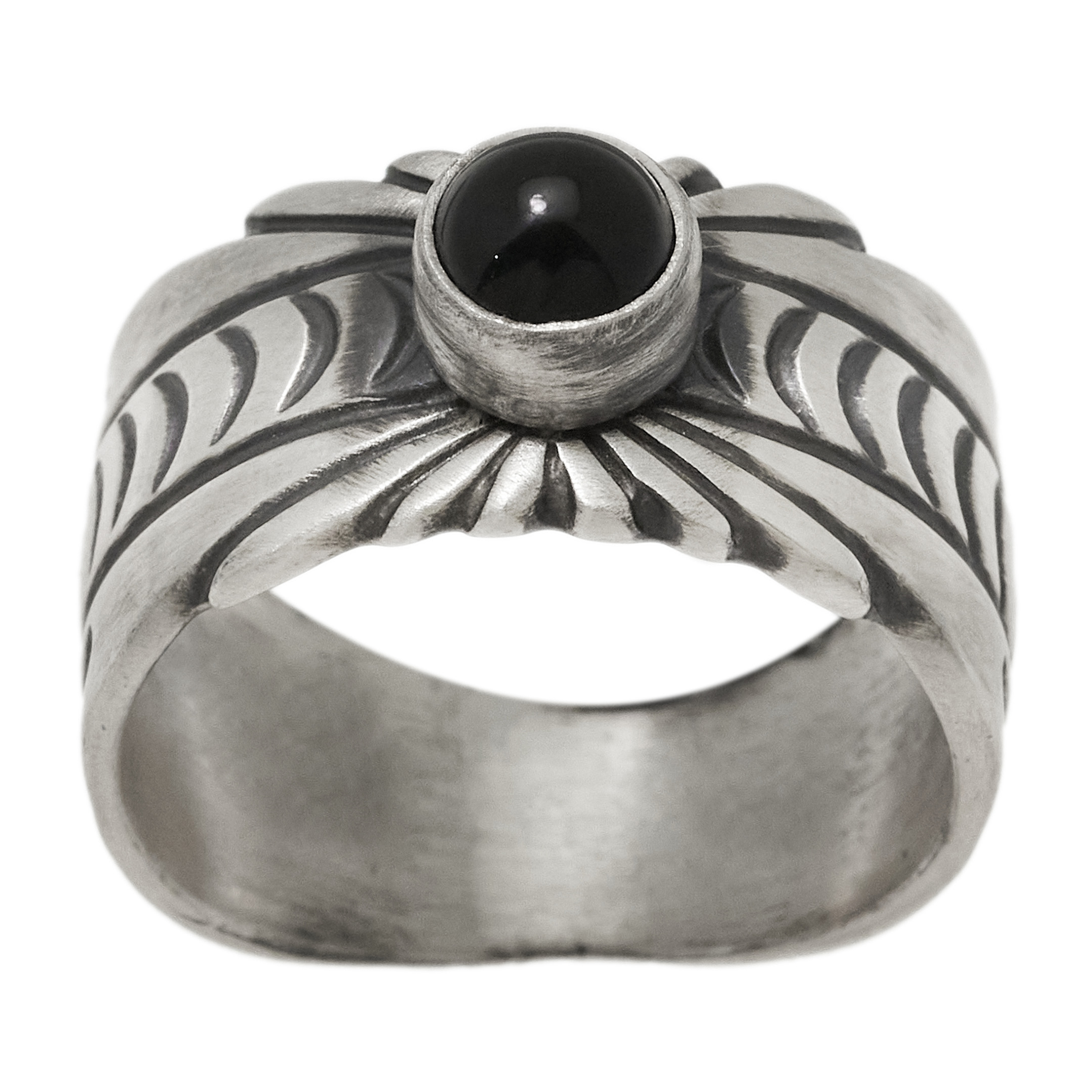 Onyx and silver ring BA1845 - Harpo Paris