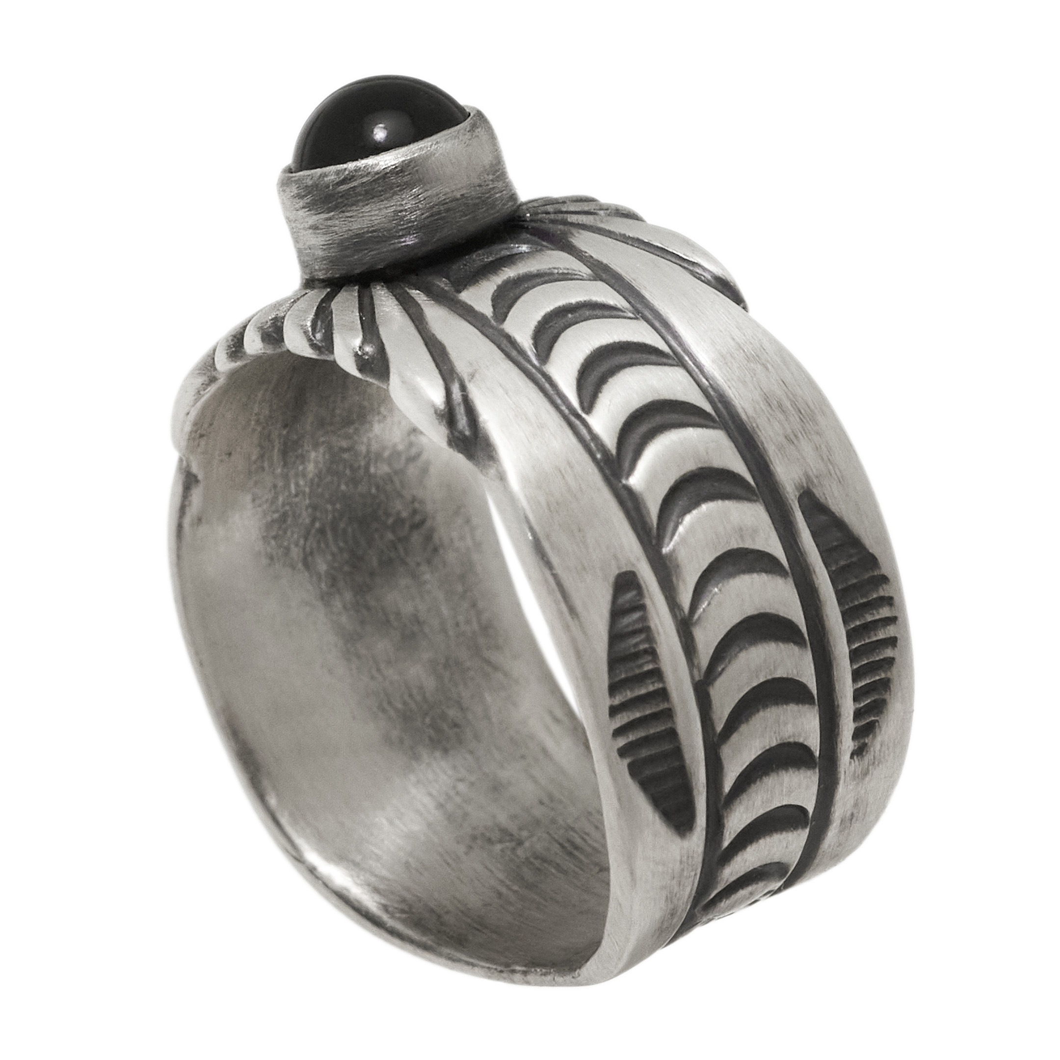 Onyx and silver ring BA1845 - Harpo Paris
