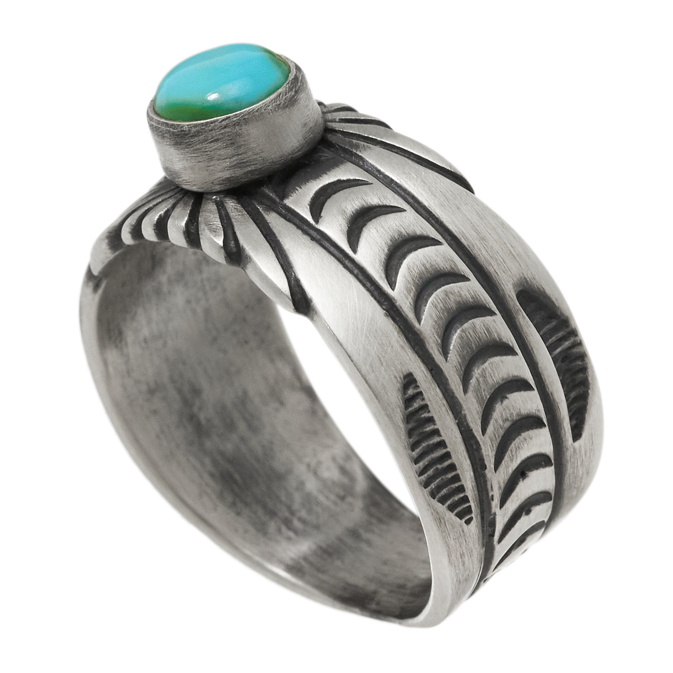 Turquoise and silver ring BA1846 - Harpo Paris