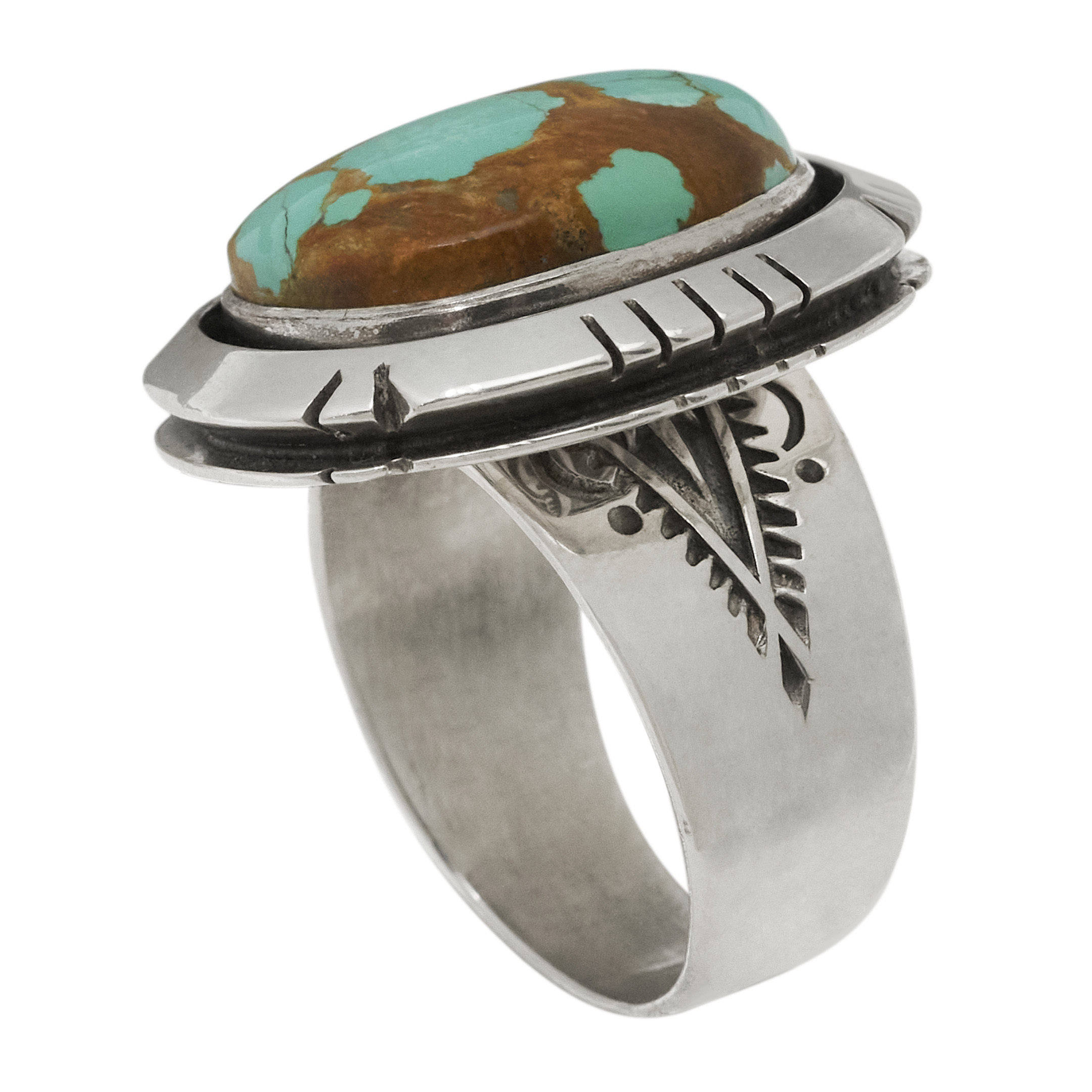 Turquoise and silver ring BA1847 - Harpo Paris