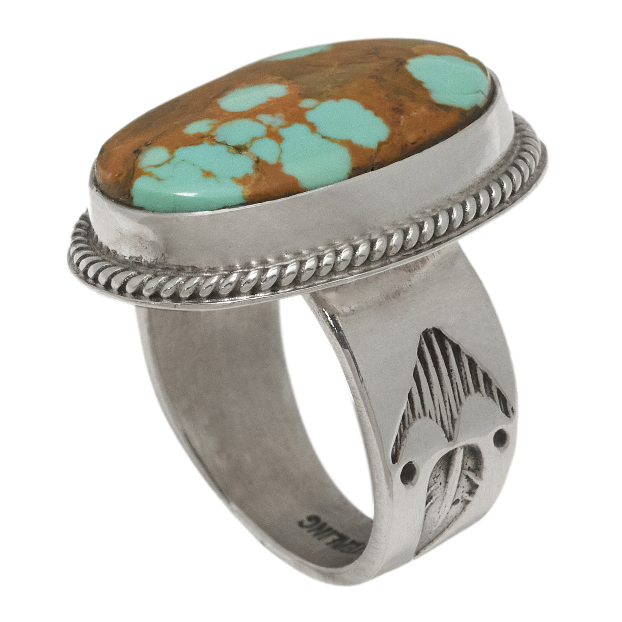 Turquoise and silver ring BA1849 - Harpo Paris