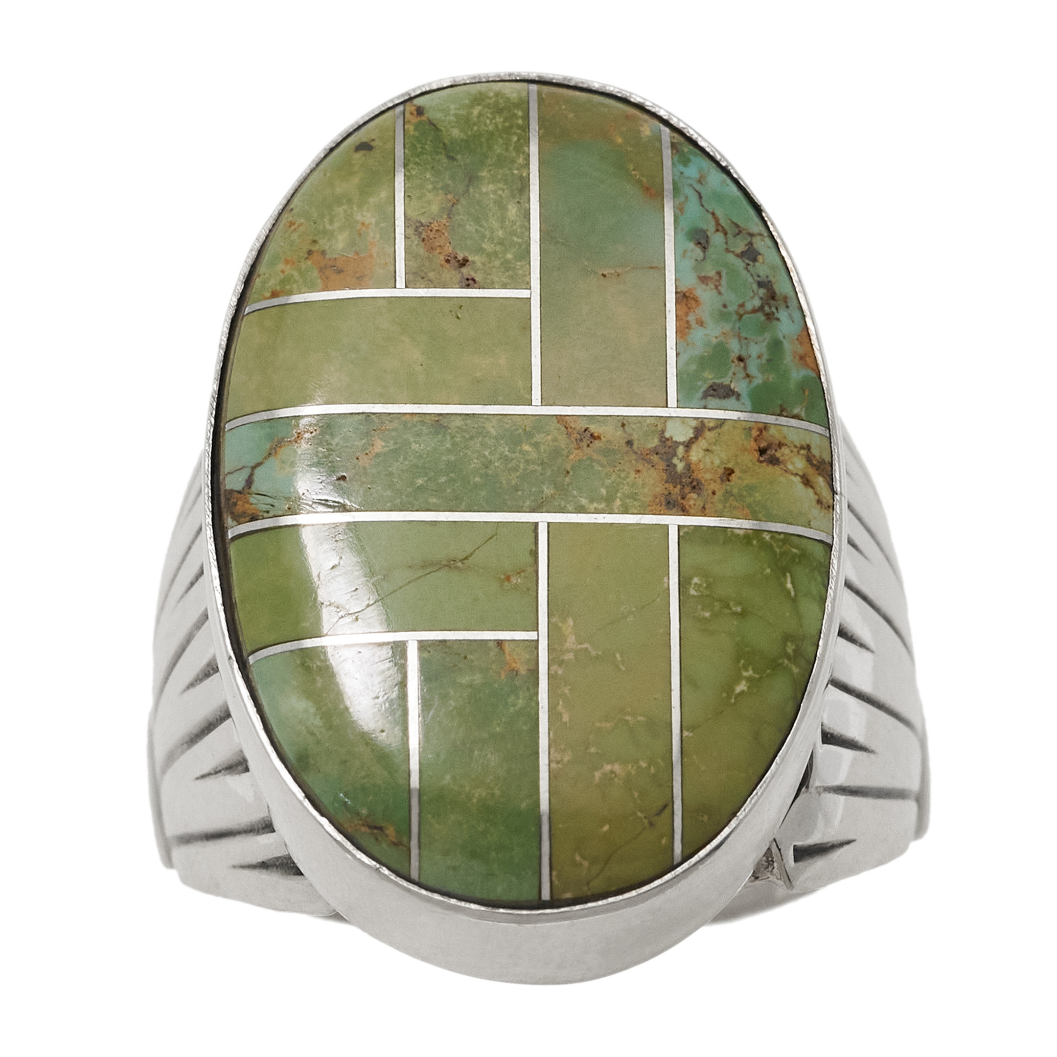 Turquoise channel inlay ring BA1851 - Harpo Paris