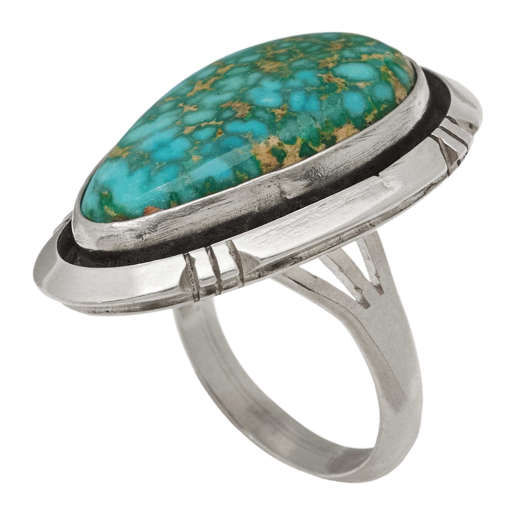 Turquoise and silver ring BA1854 - Harpo Paris
