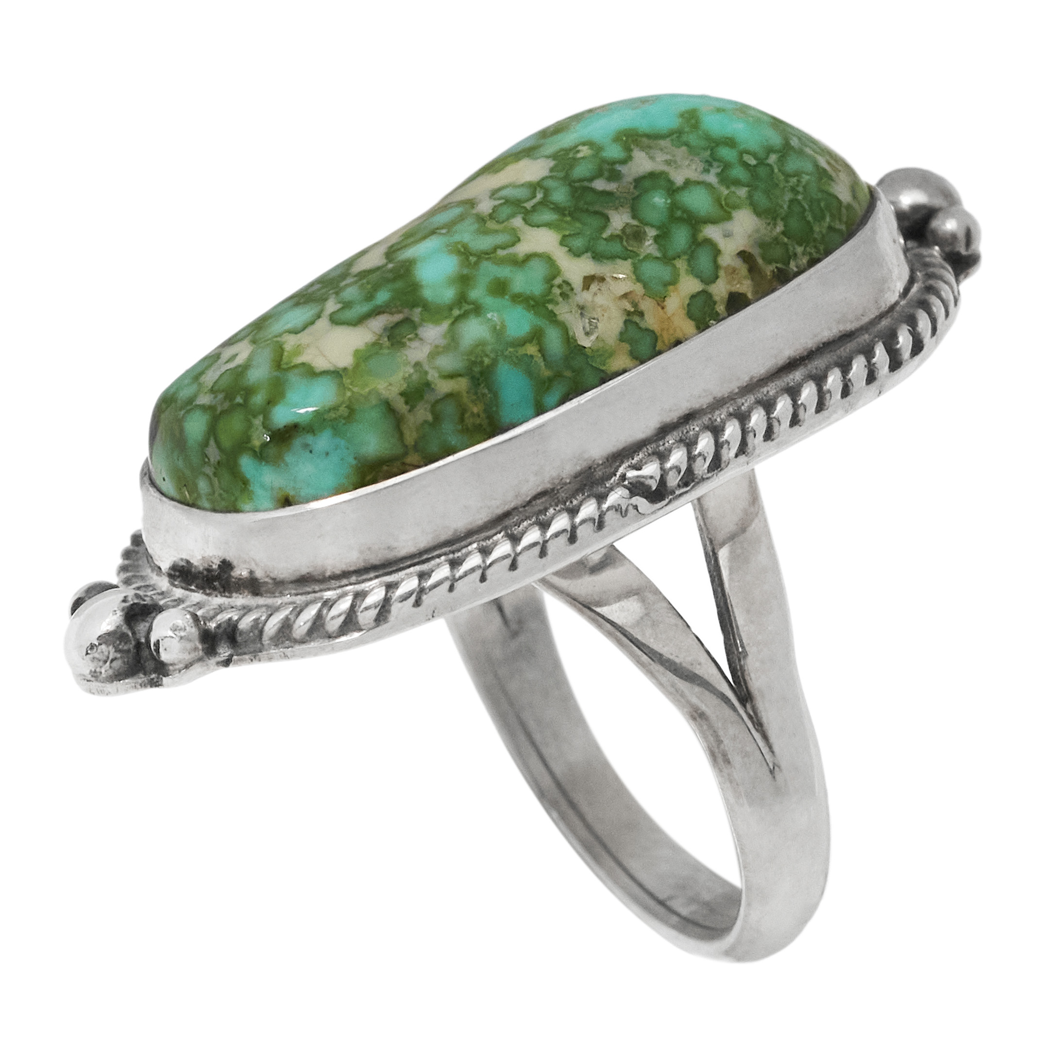 Turquoise and silver ring BA1855 - Harpo Paris
