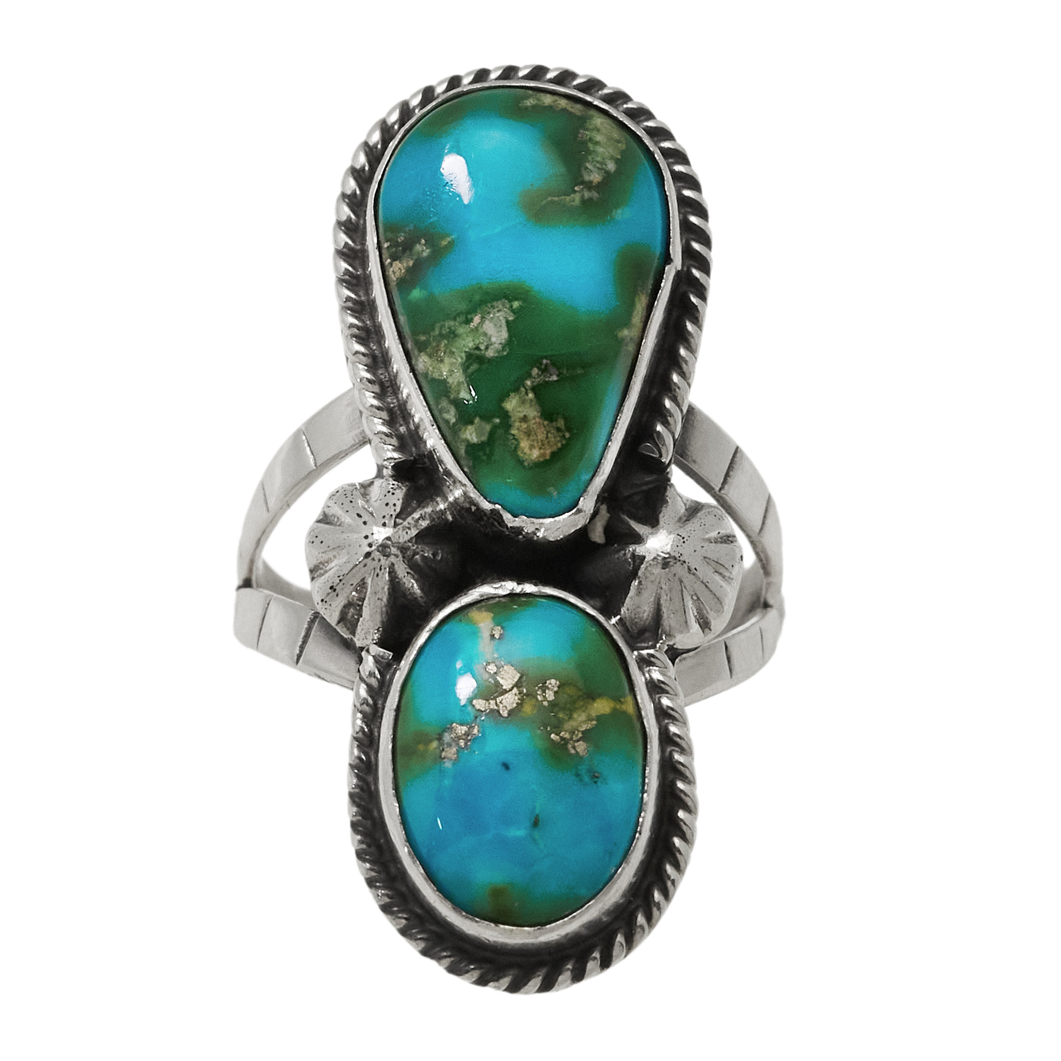 Turquoise and silver ring BA1859 - Harpo Paris