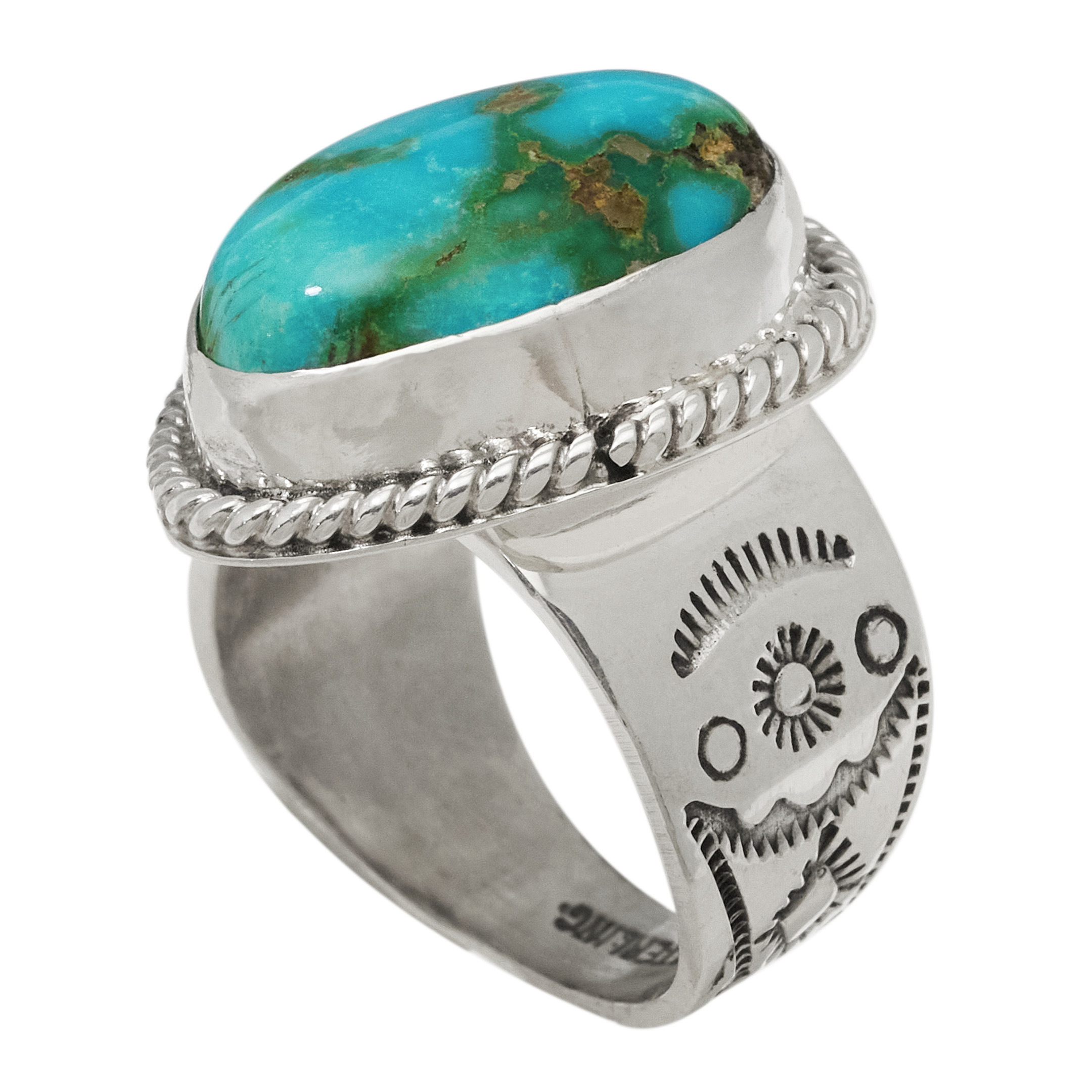 Turquoise and silver ring BA1861 - Harpo Paris