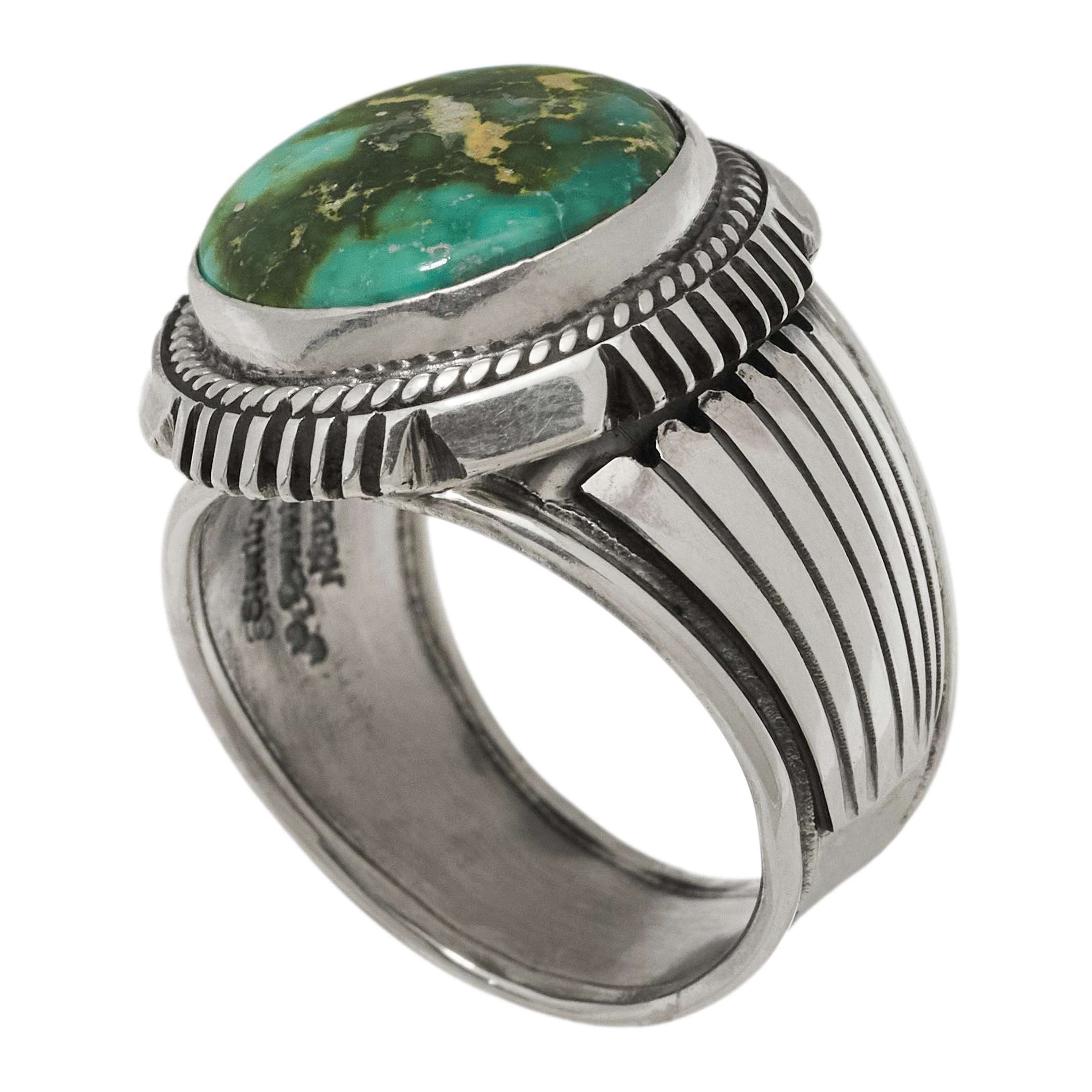 Turquoise and silver ring BA1866 - Harpo Paris