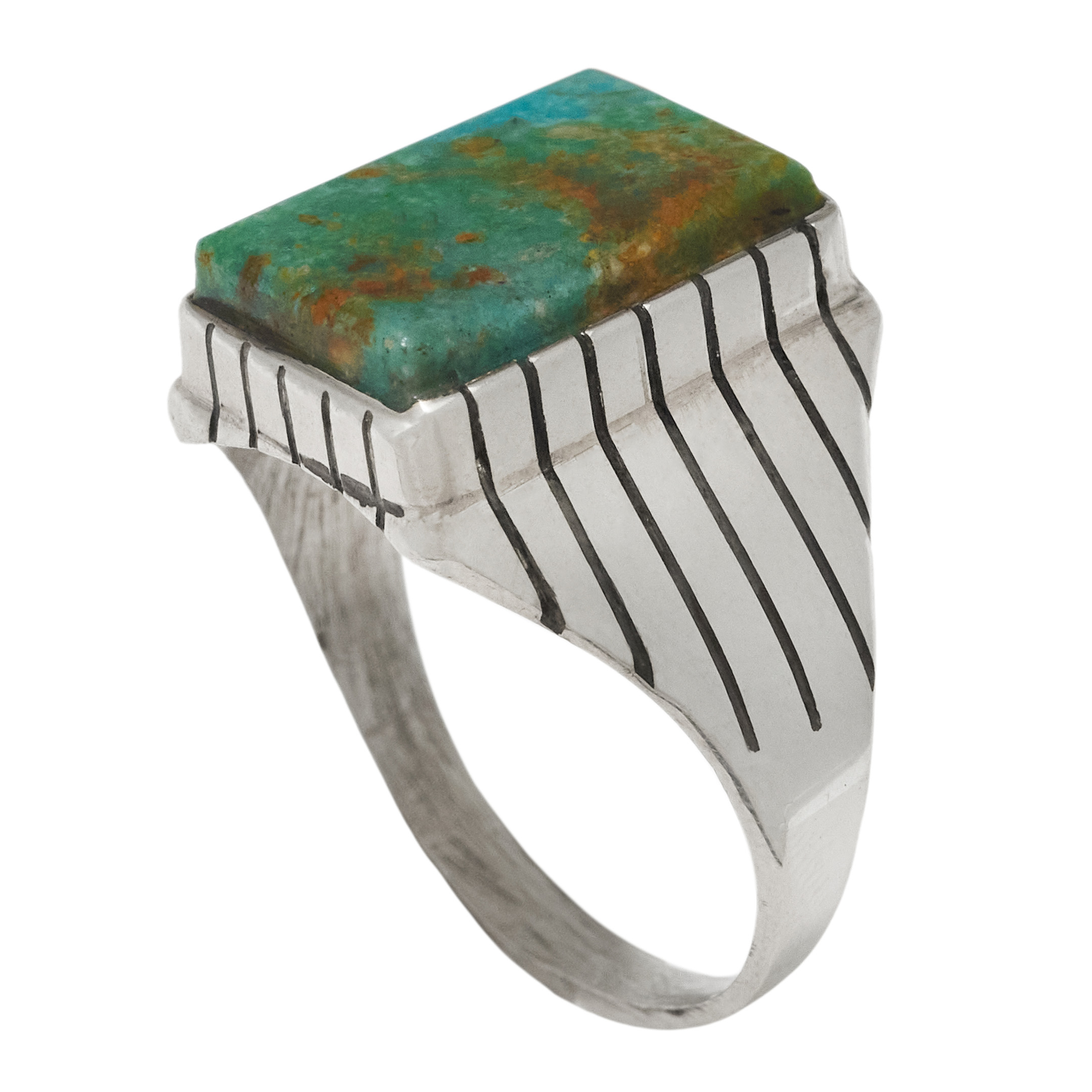 Turquoise and silver ring  BA1869 - Harpo Paris