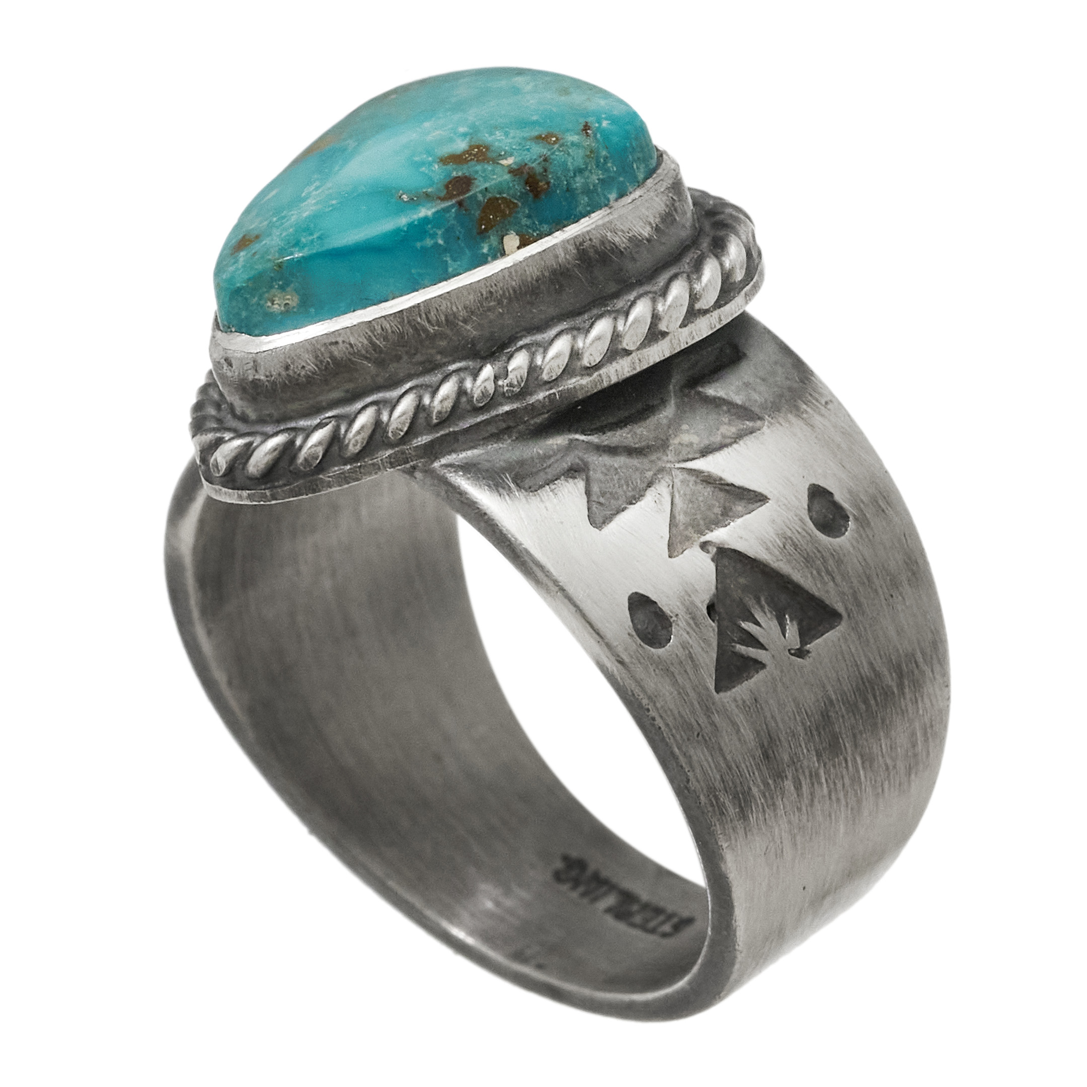 Turquoise and silver ring BA1871 - Harpo Paris