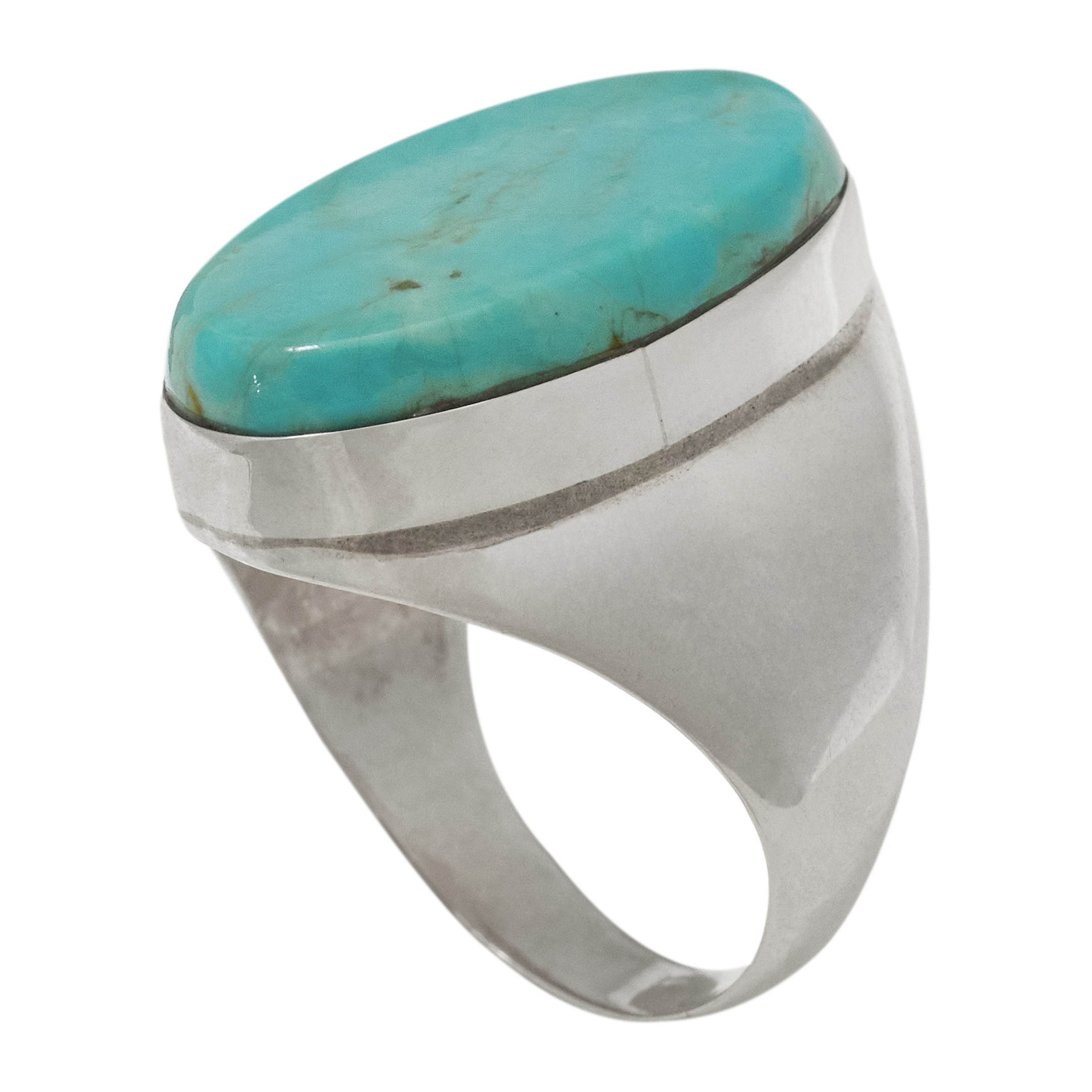 Turquoise and silver ring BA1875 - Harpo Paris