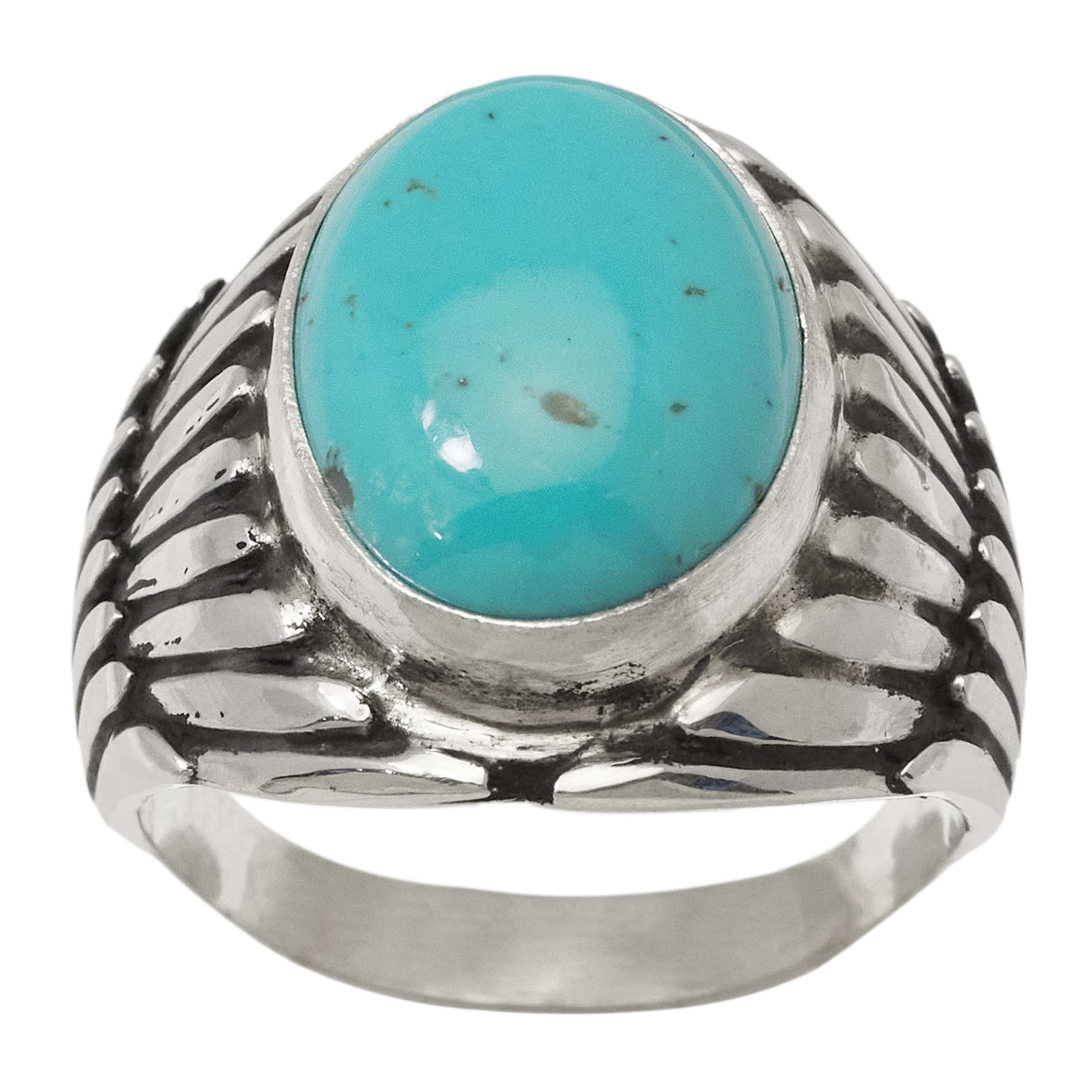 Navajo Turquoise and Silver Ring BA1876 - Harpo Paris