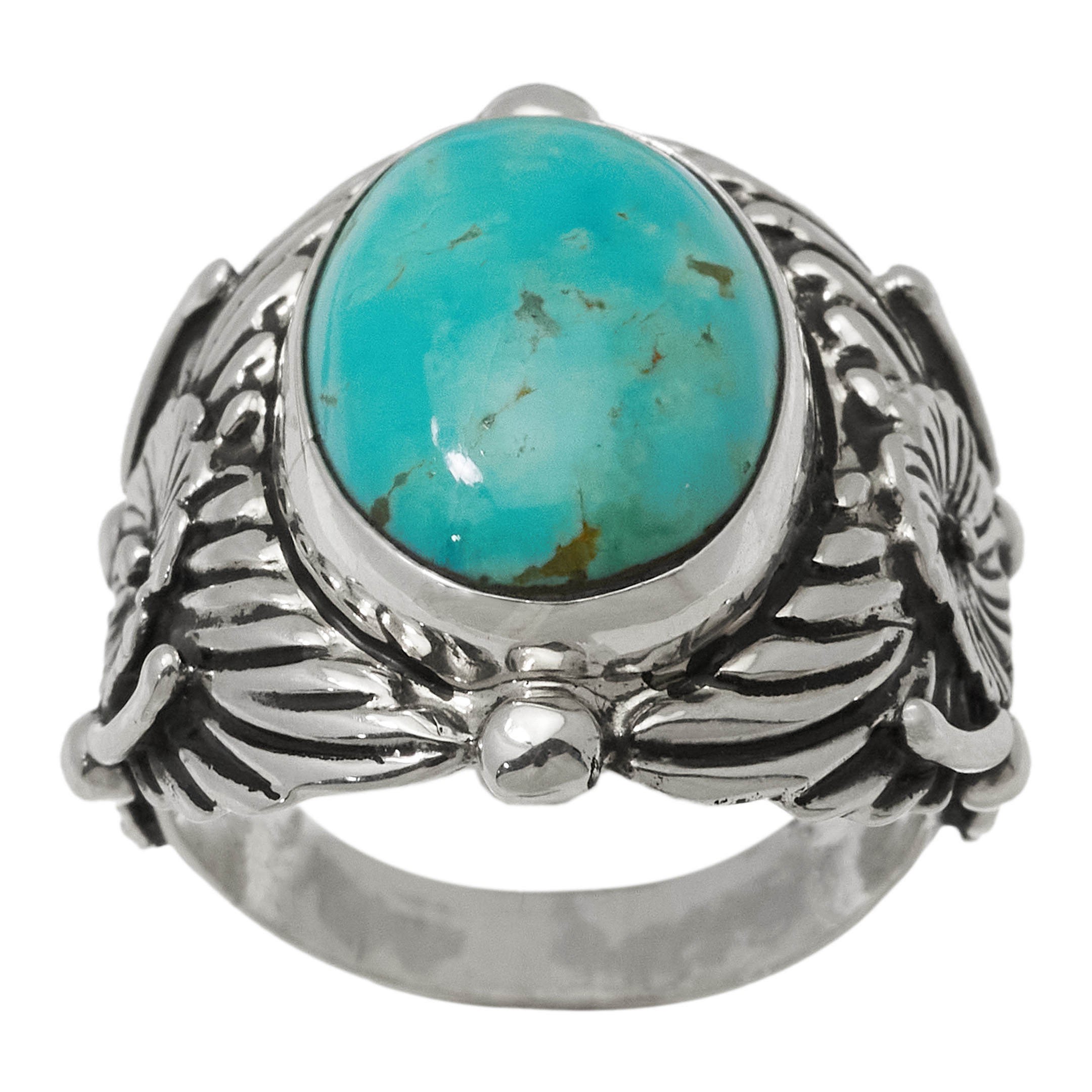 Turquoise and silver ring BA1878 - Harpo Paris