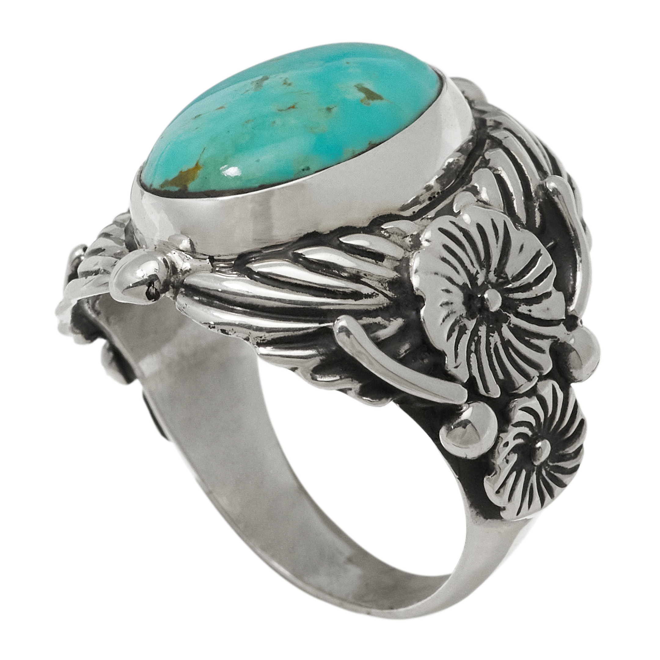 Turquoise and silver ring BA1878 - Harpo Paris