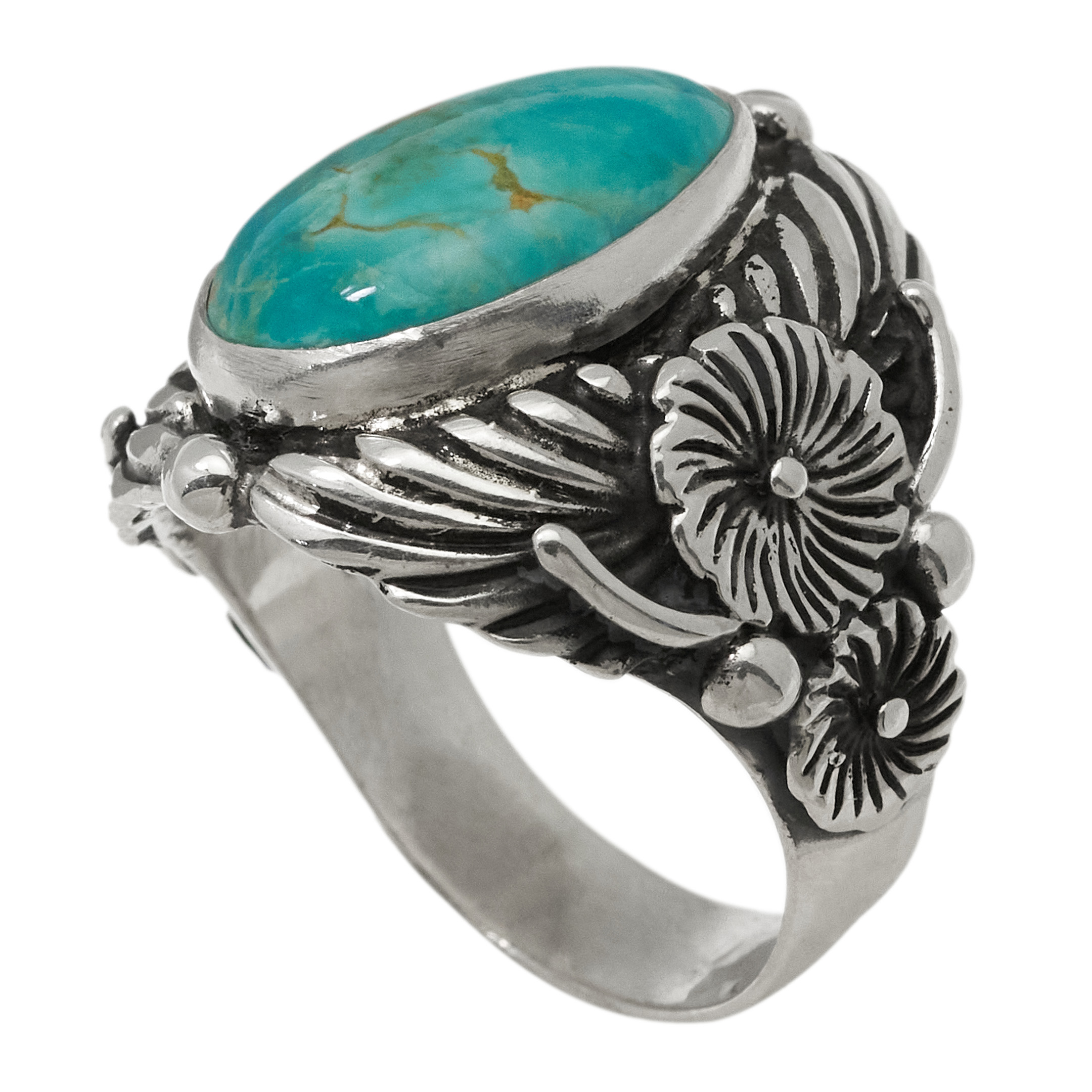 Bague Navajo turquoise et argent BA1881 - Harpo Paris