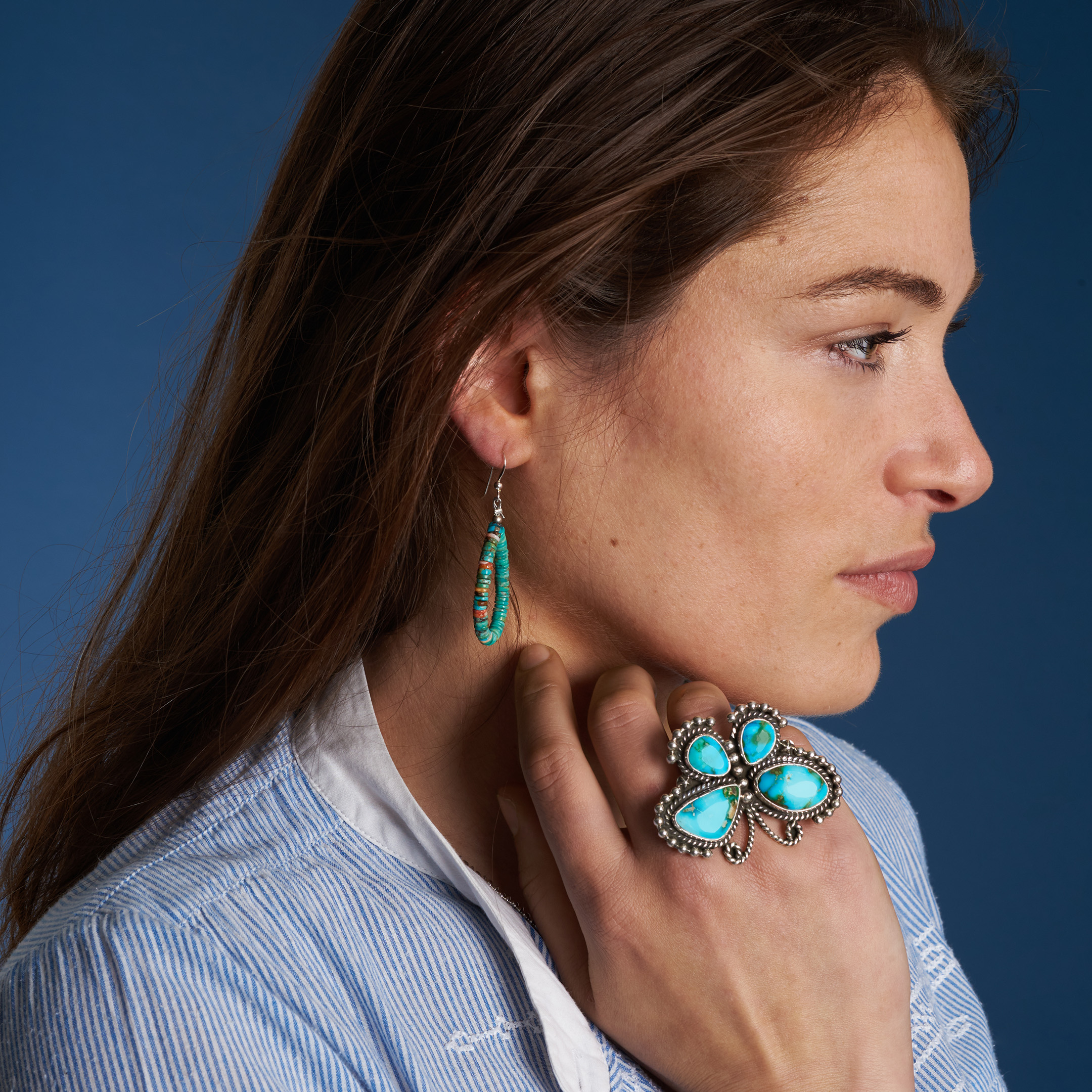 Turquoise and silver ring BA1885 - Harpo Paris